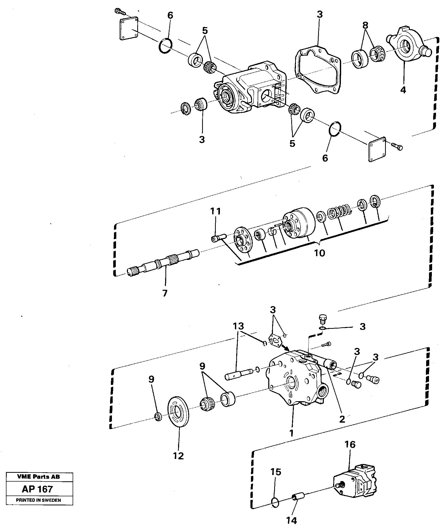 Hydraulic pump — volvo parts diagram