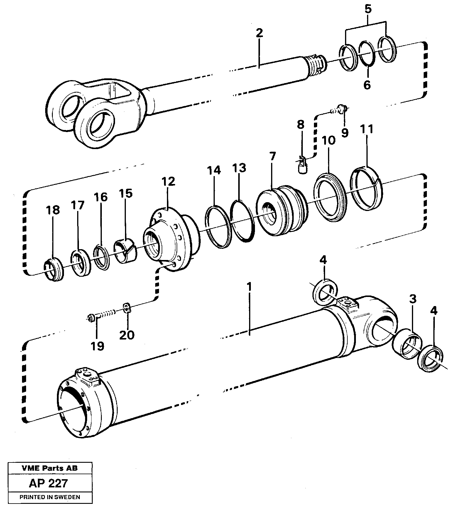Hydraulic cylinder Lifting STD,93432 — volvo parts diagram