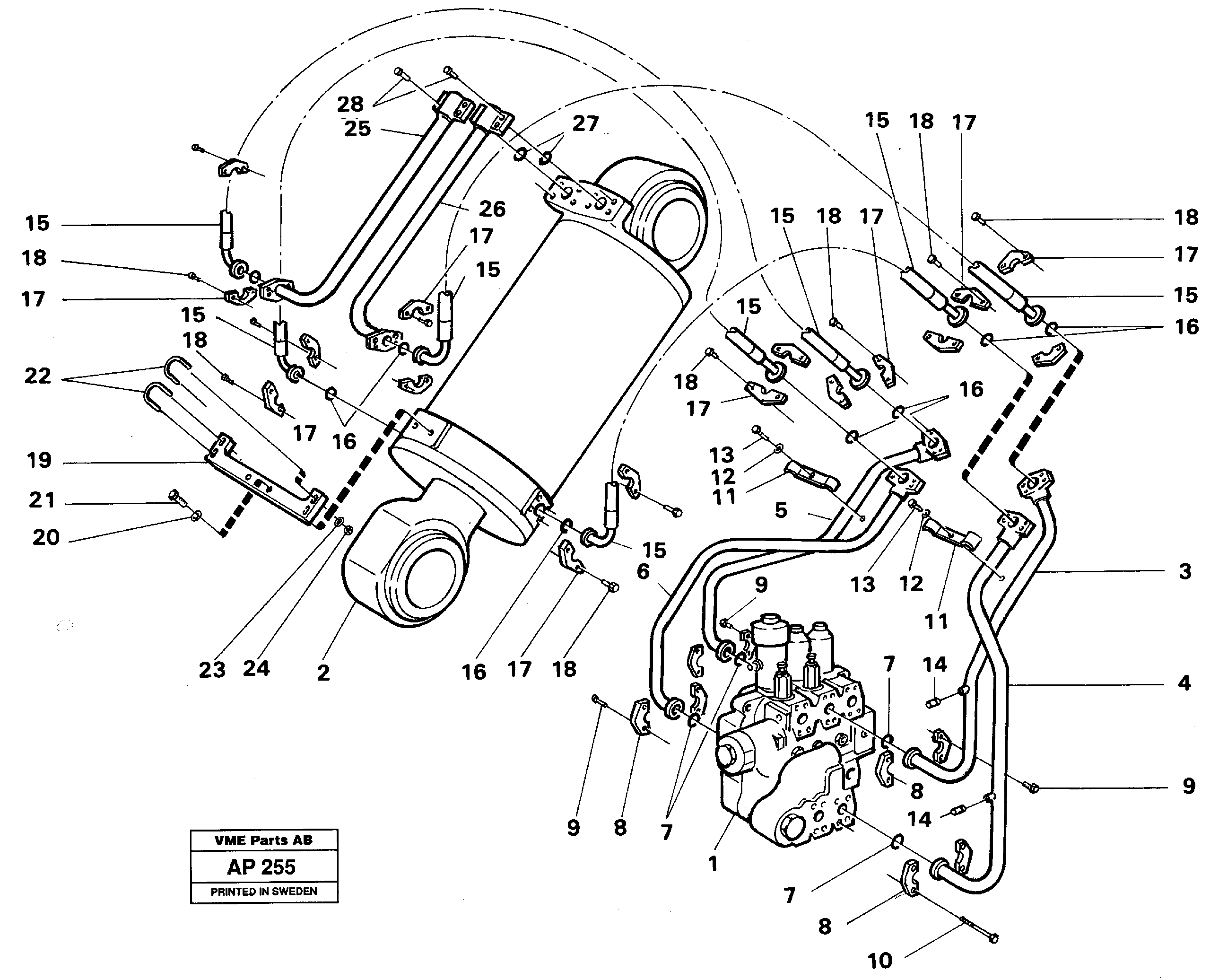 Hydraulic system Tilt function — volvo parts diagram