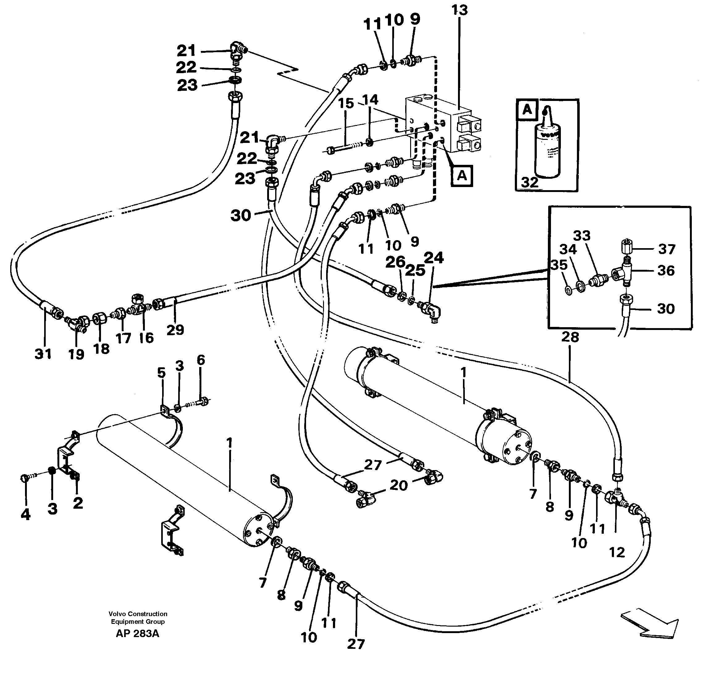 Boom suspension system  94550 — volvo parts diagram