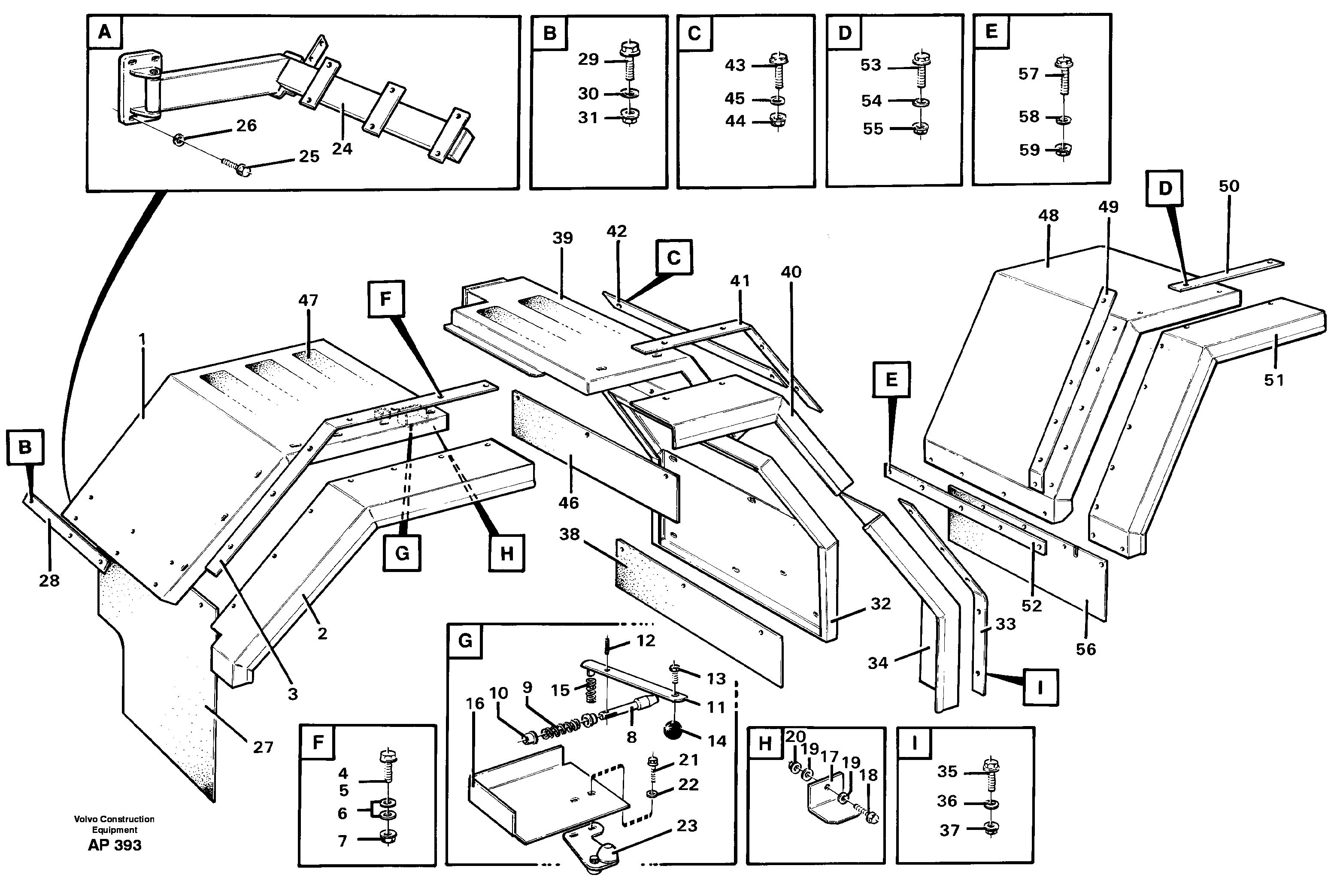 Swing out rear mudguard 94565 — volvo parts diagram