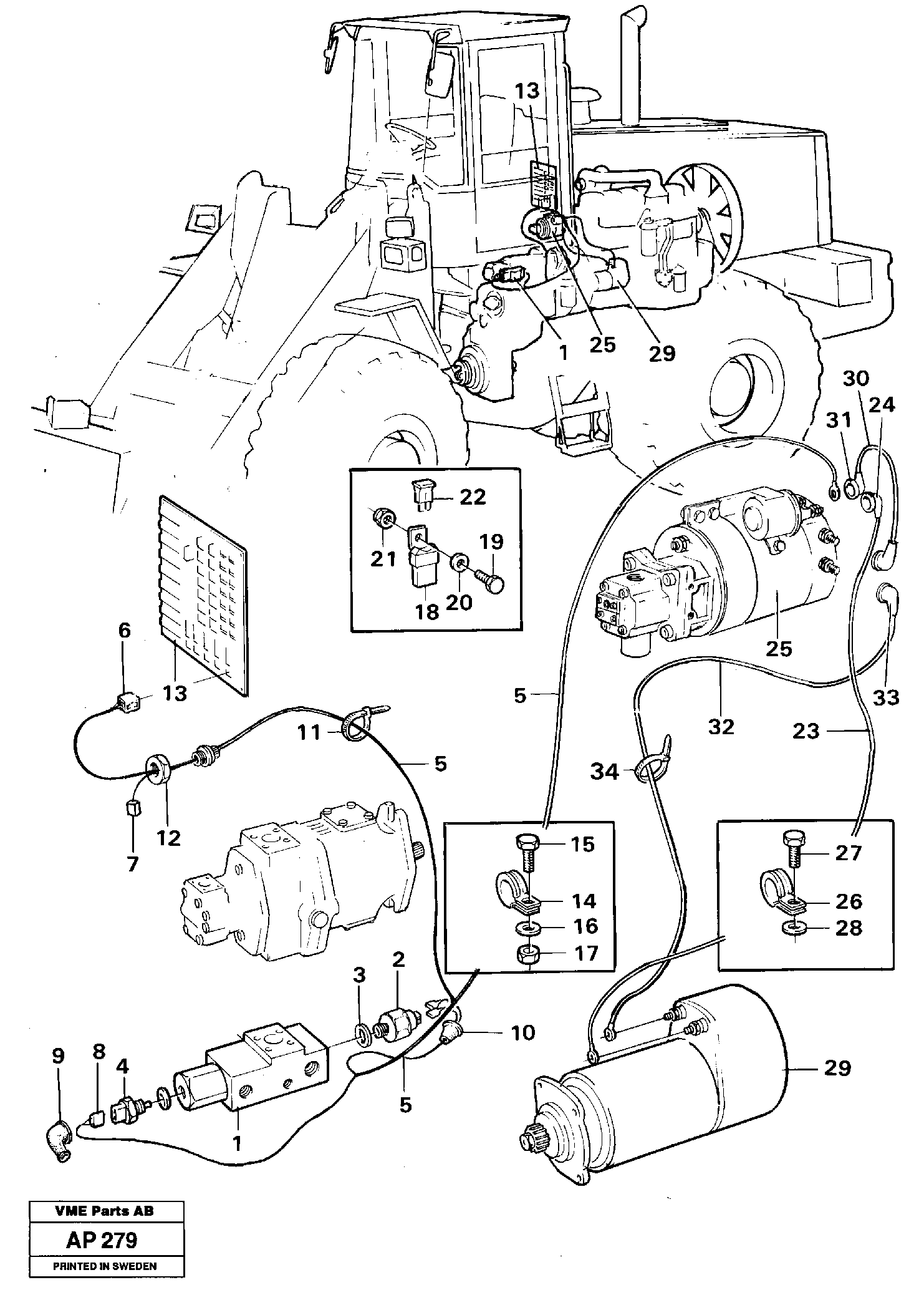 Cable harness secondary steering system  91919 — volvo parts diagram