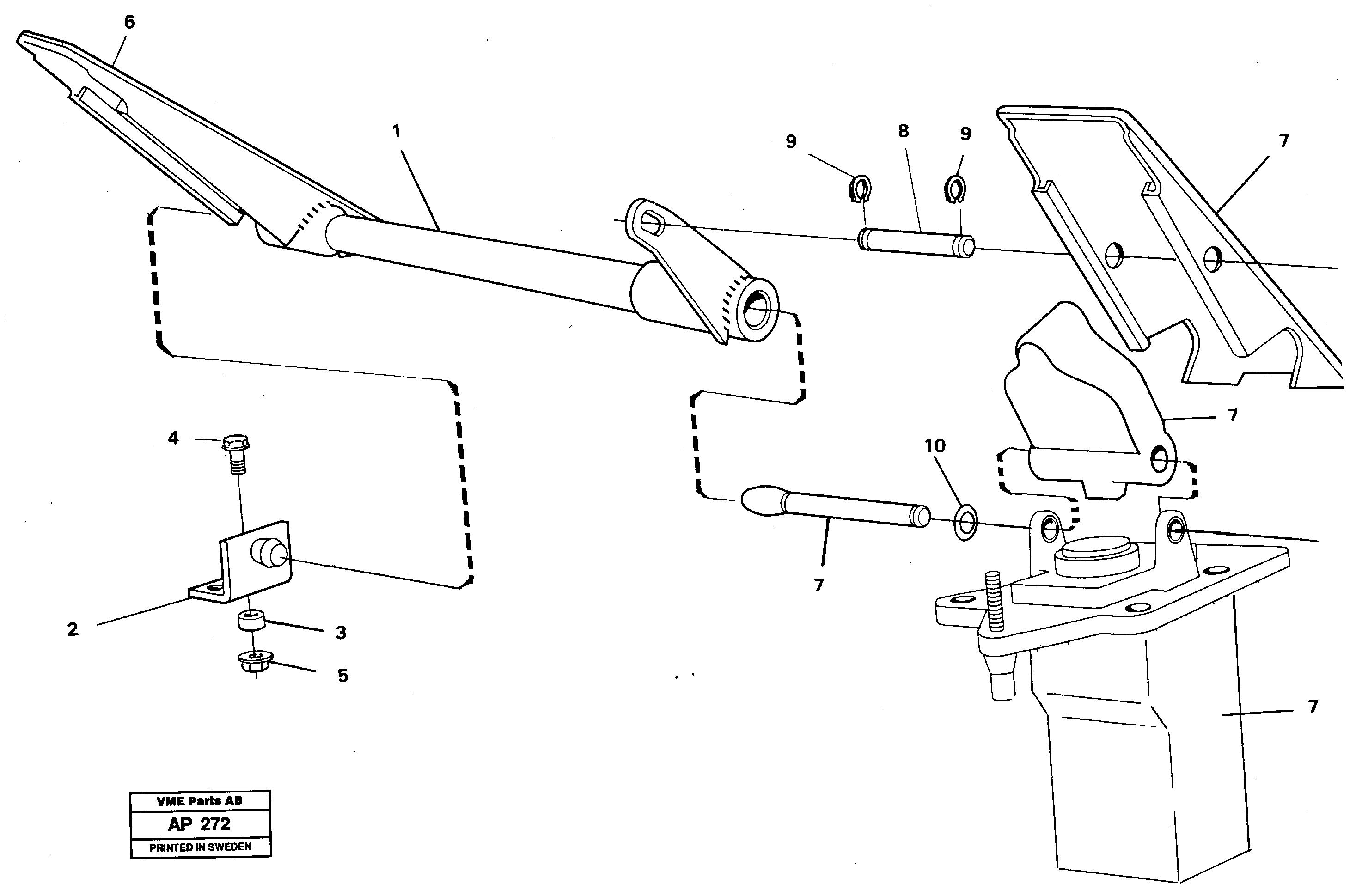 Dual brake pedals 91925 — volvo parts diagram