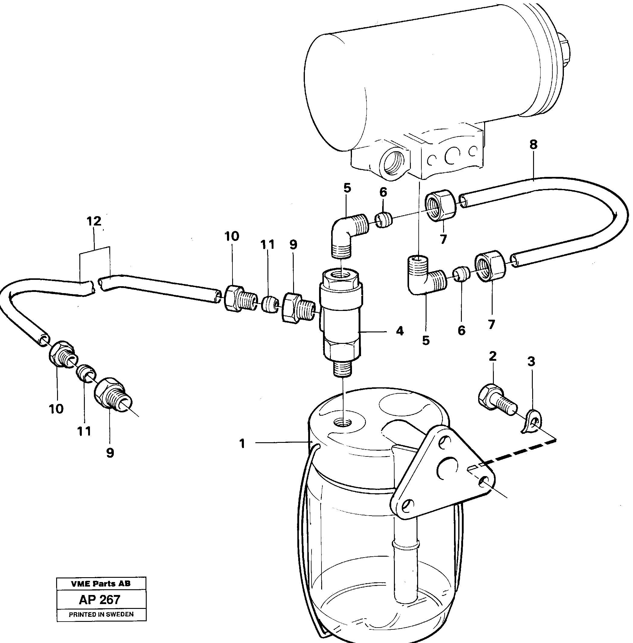 Anti-freeze reservoir 92172 — volvo parts diagram