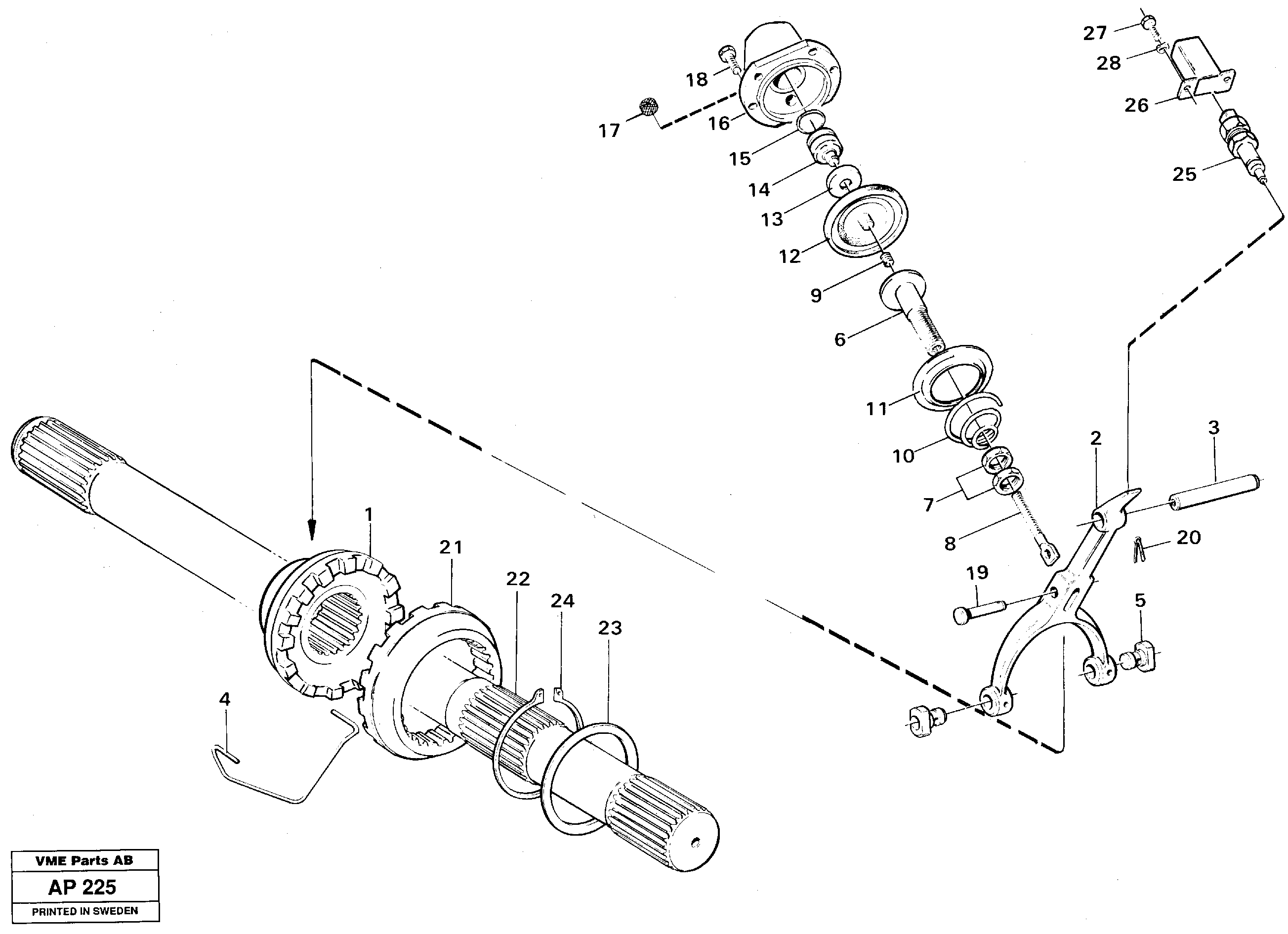 Differential lock — volvo parts diagram