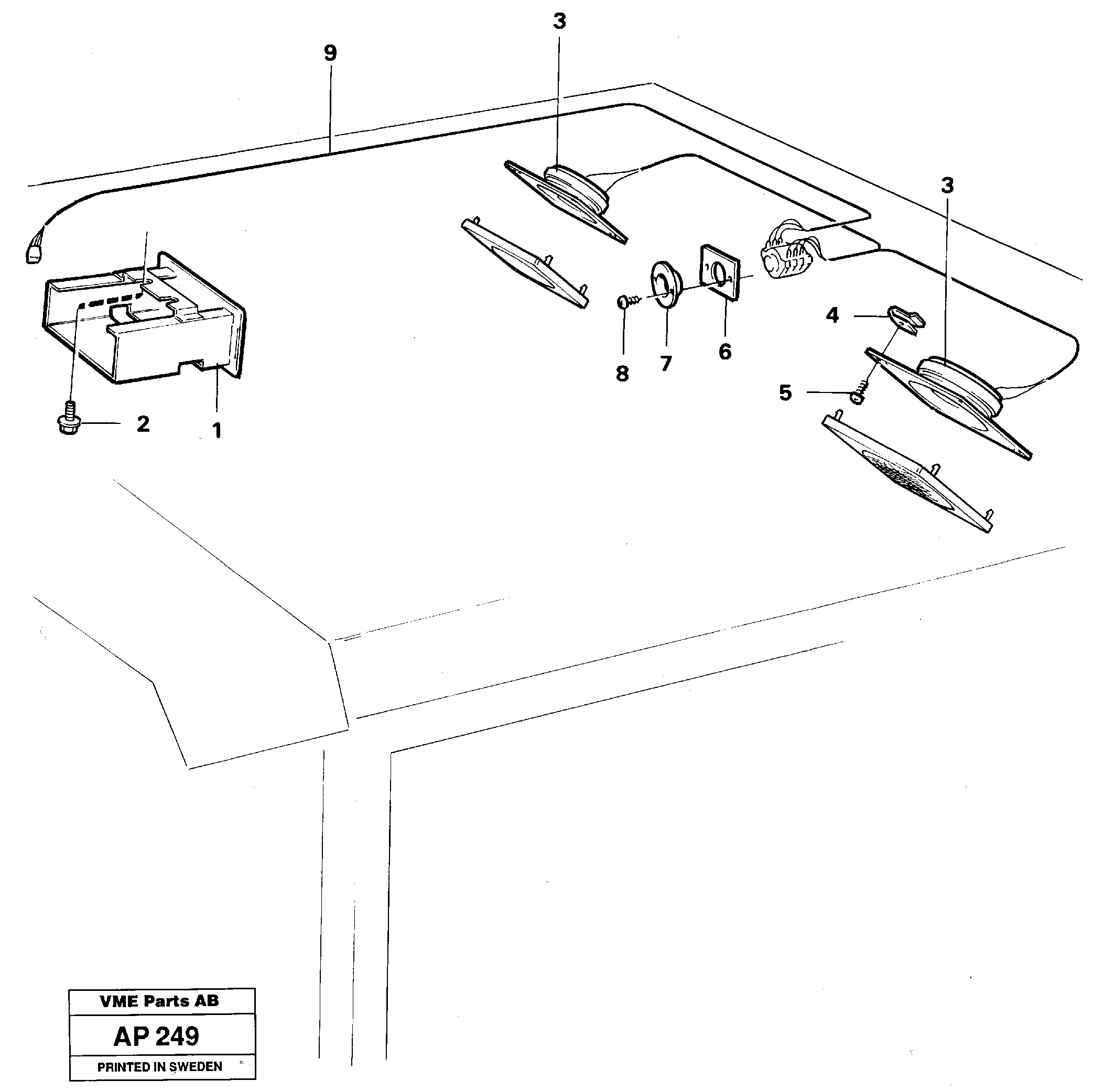 Radio bracket 91936 — volvo parts diagram
