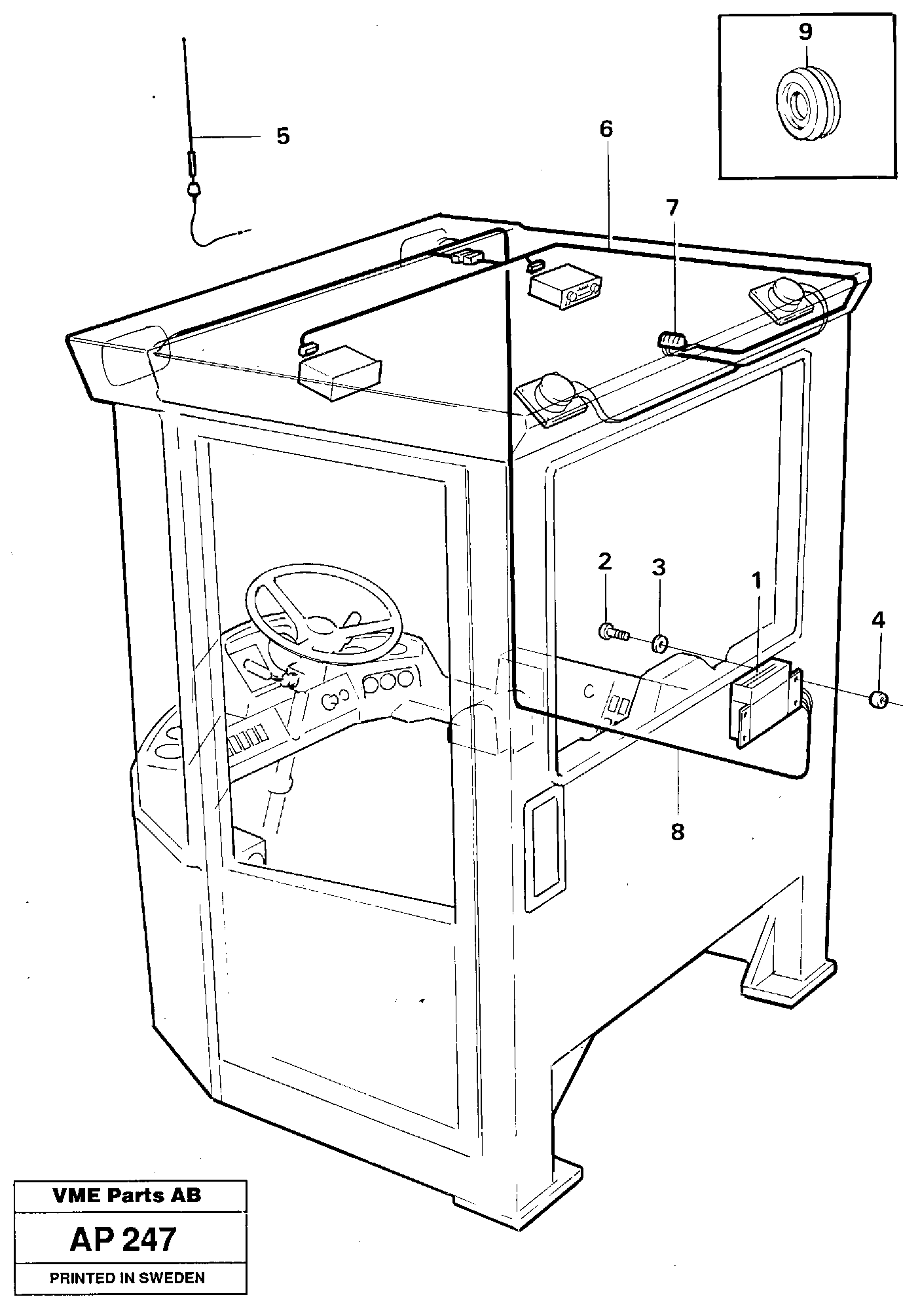 Cable harness for radio  91936 — volvo parts diagram