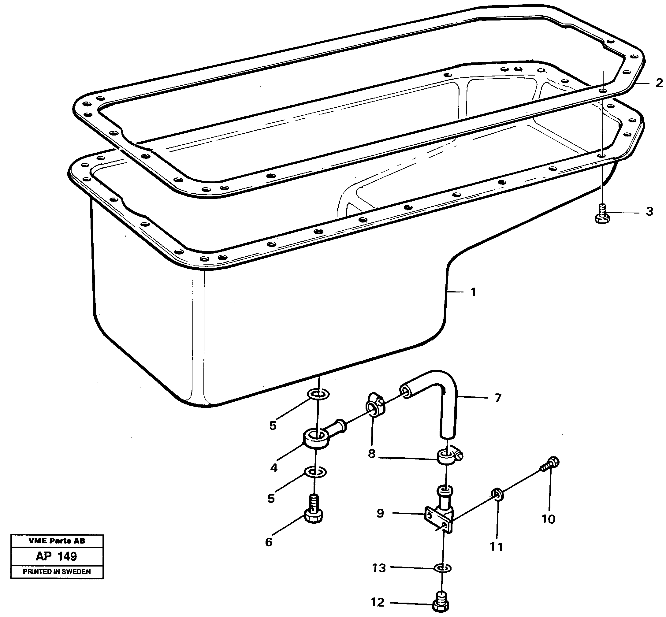 Oil sump — volvo parts diagram