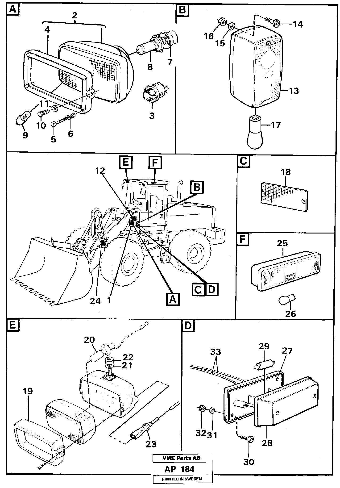 Lighting, front — volvo parts diagram