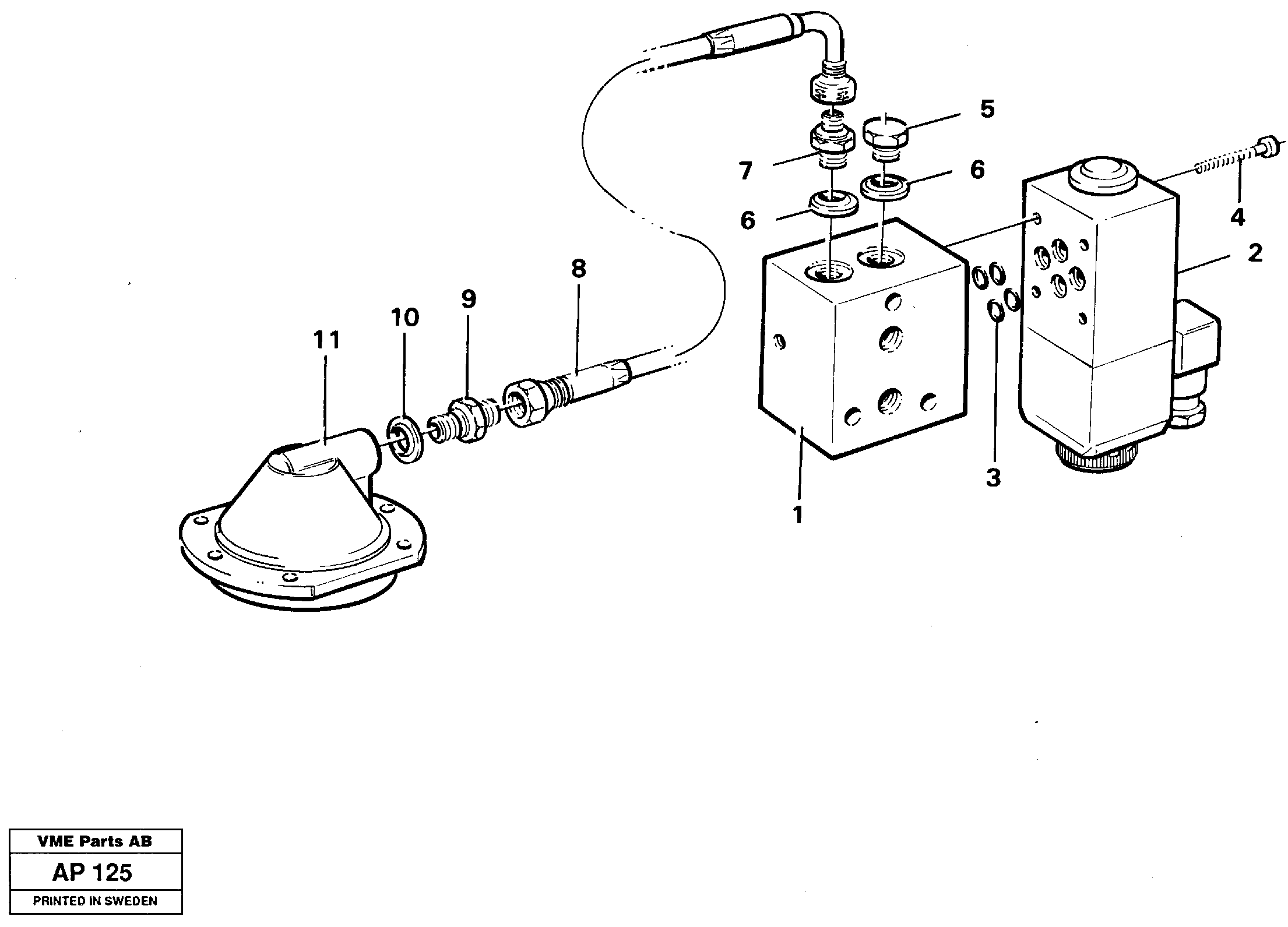 Differential lock hydraulic line — volvo parts diagram