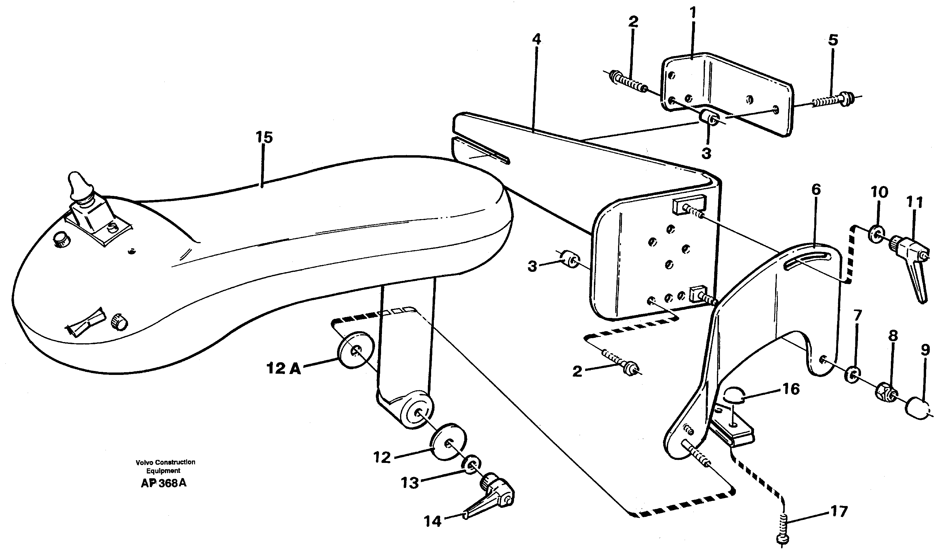 Cdc-steering, armrest, mounting  94603 — volvo parts diagram