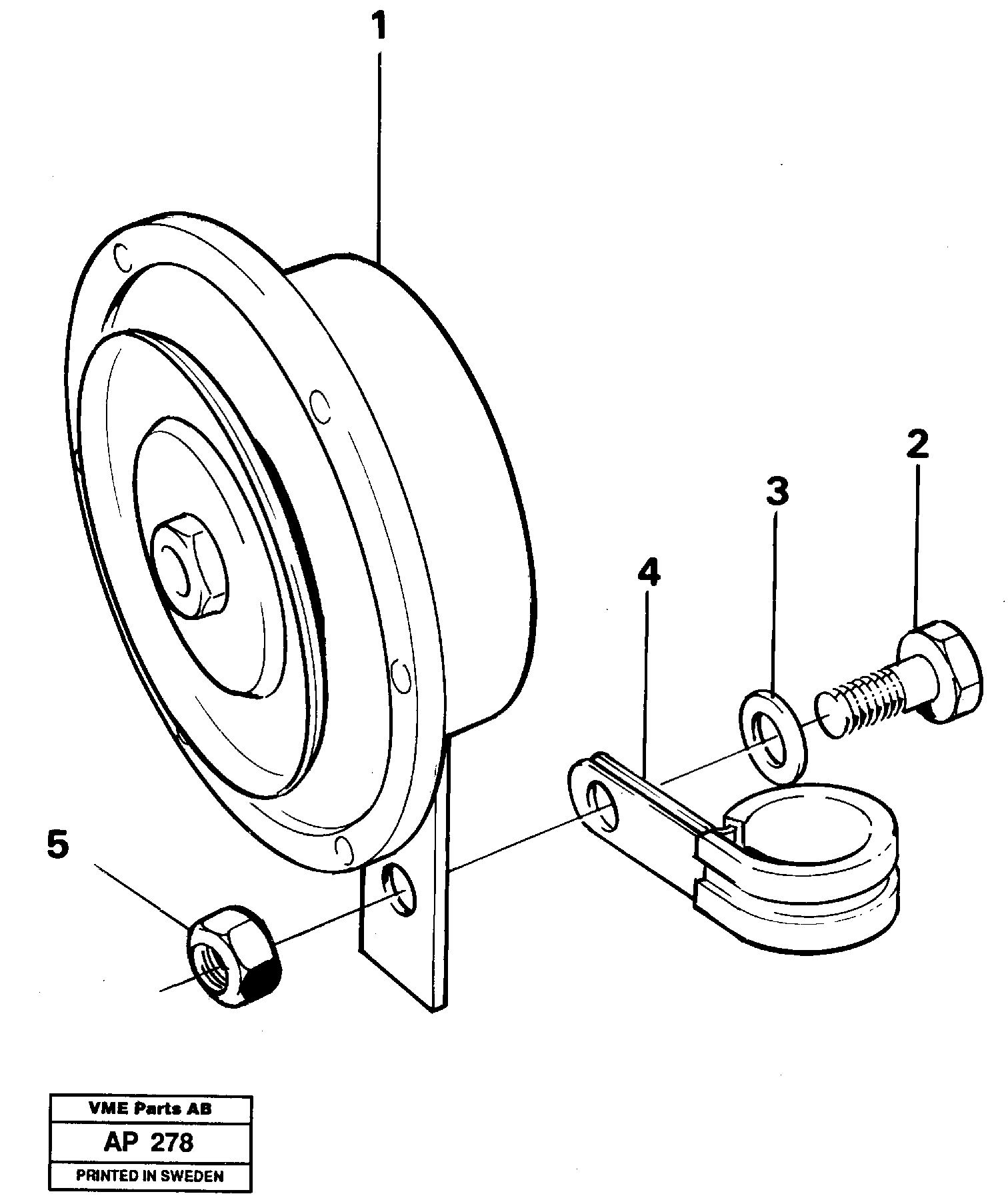 Compressor horn — volvo parts diagram