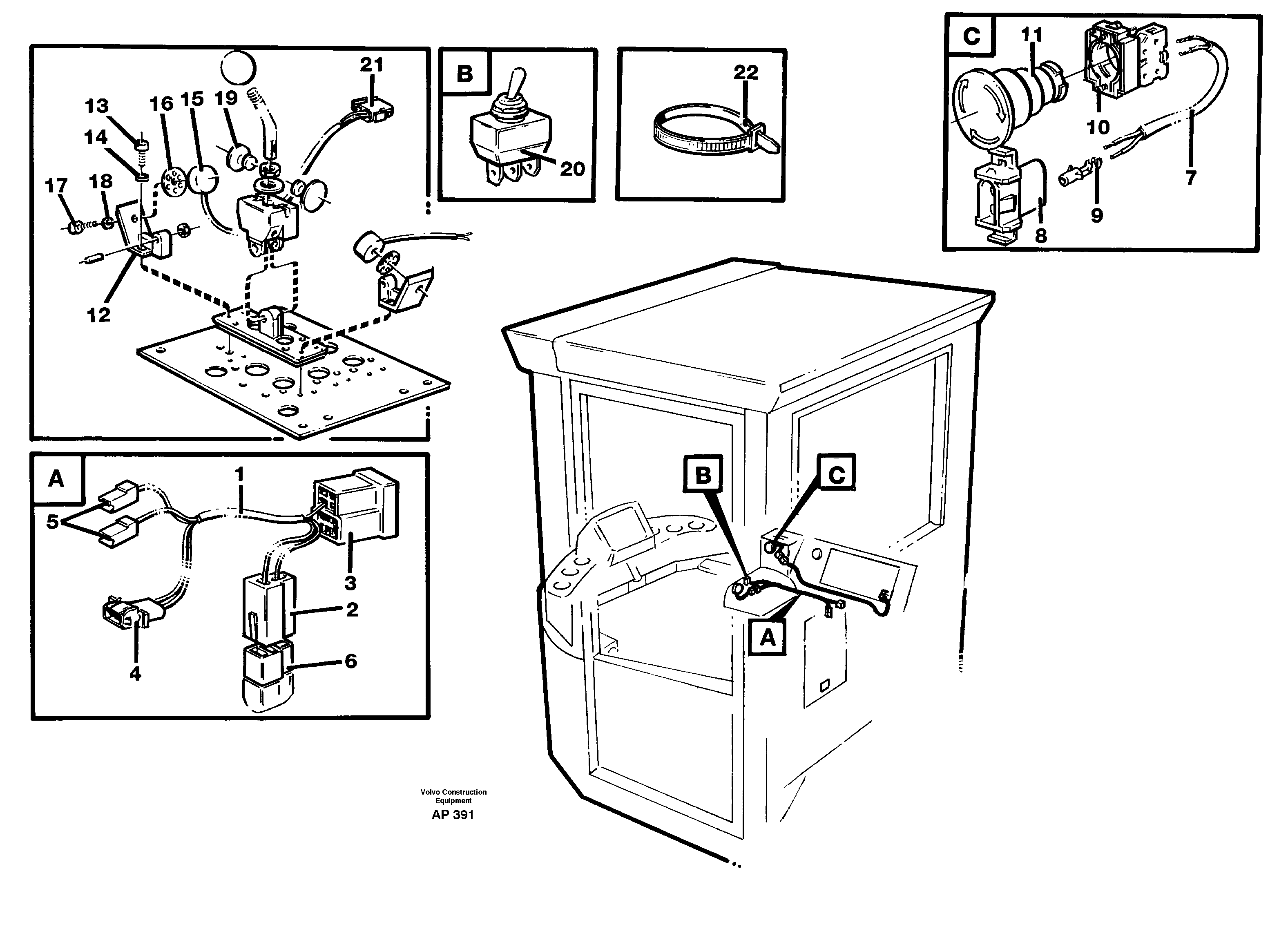 Cable harness: Adjustableflow from hydraulic function 3.  94963 — volvo parts diagram