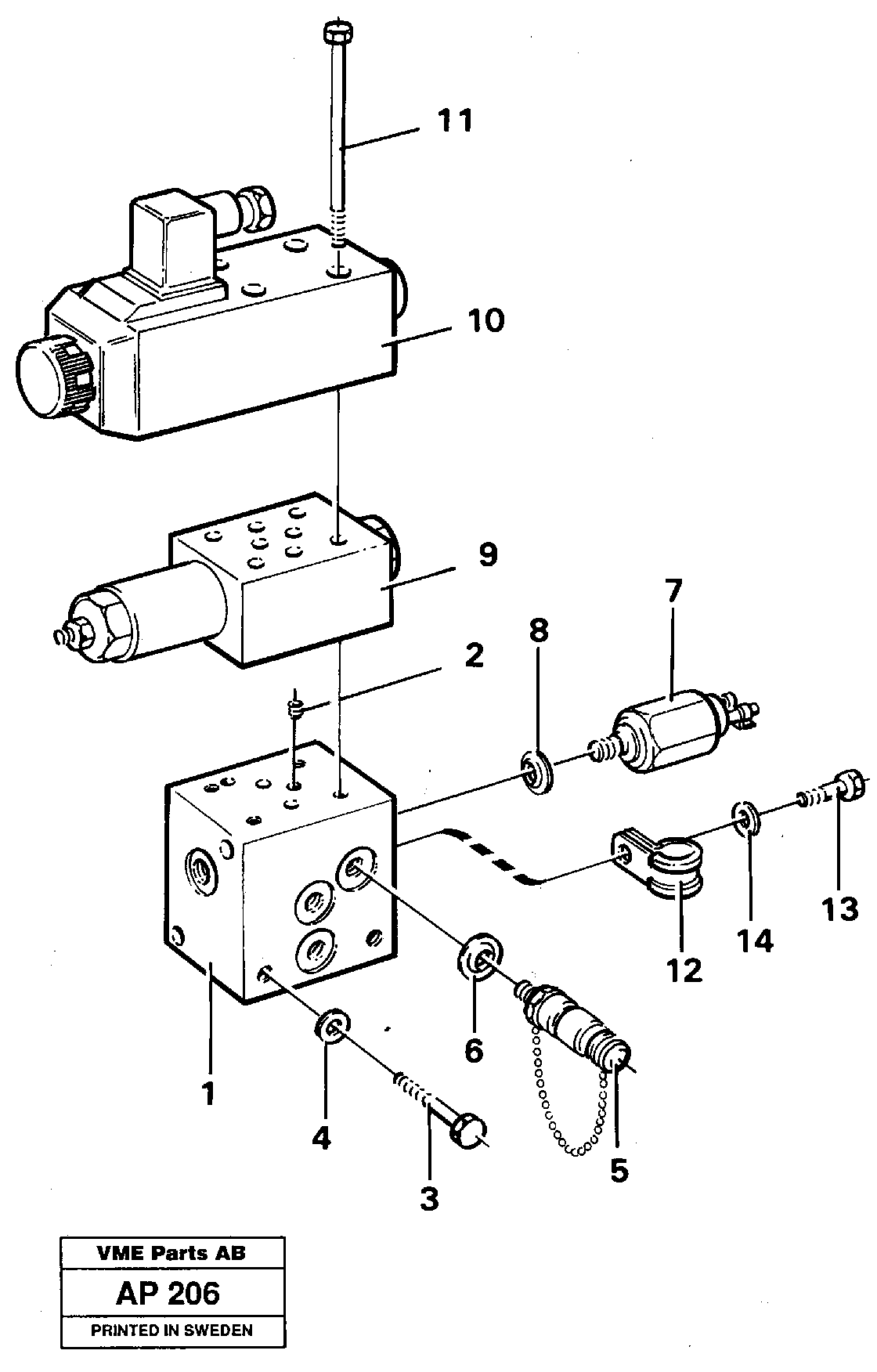Parking brake, connection block — volvo parts diagram