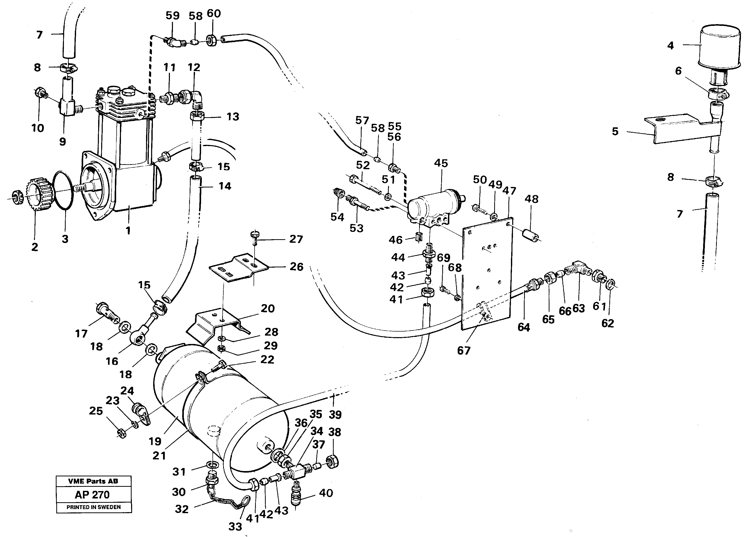 Compressed air equipment 92173 — volvo parts diagram