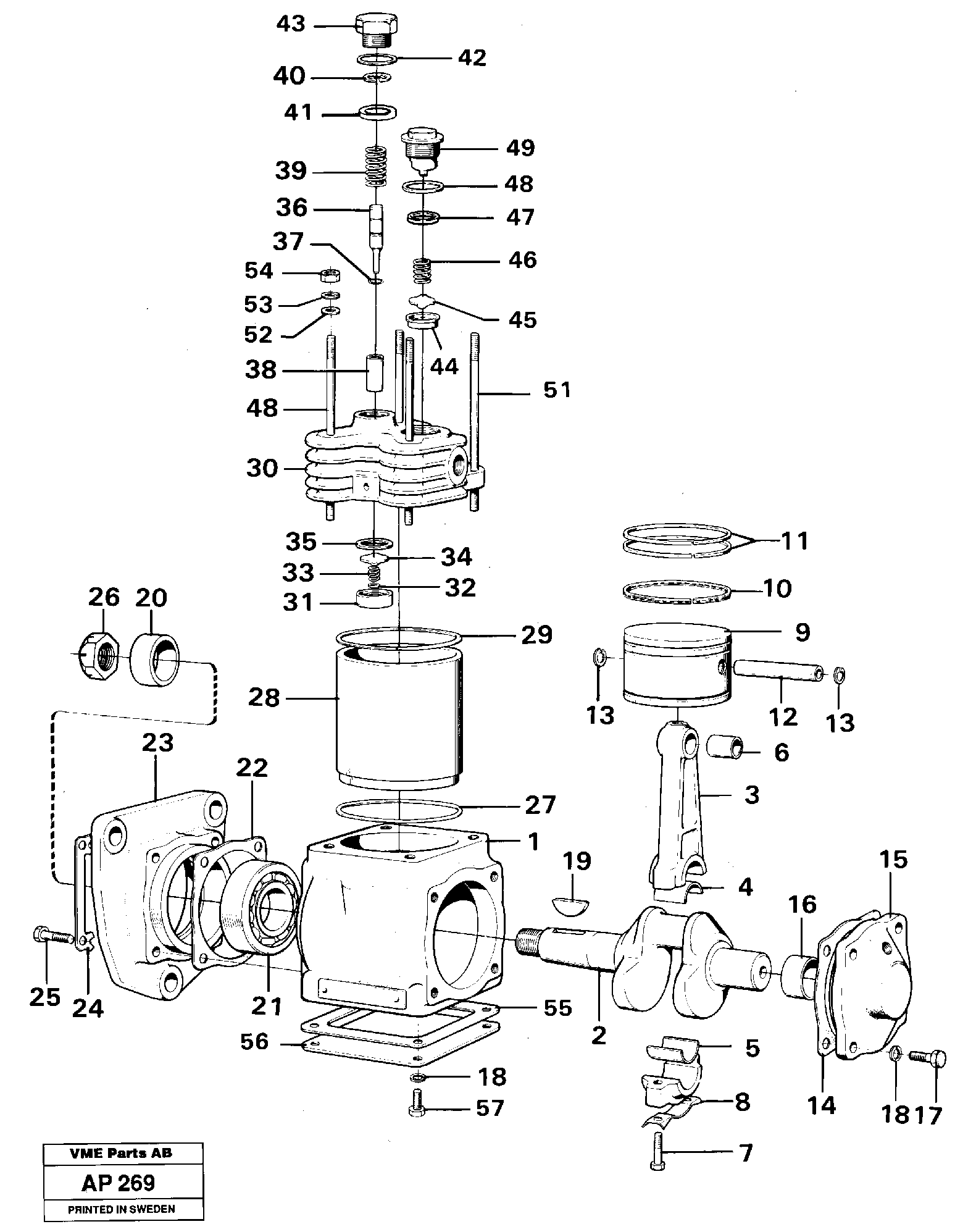 Air compressor 92173 — volvo parts diagram