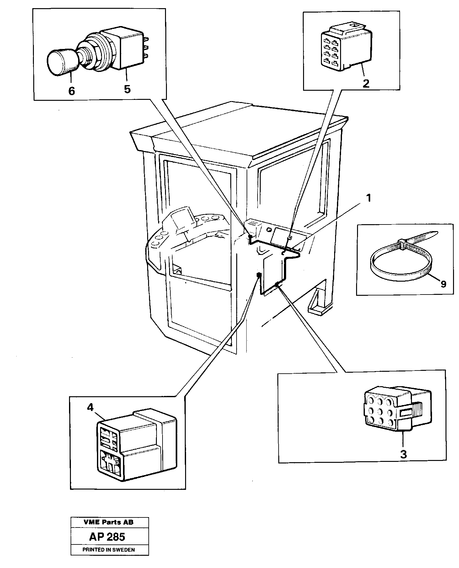 Cable harness, boom suspension system.  94550 — volvo parts diagram