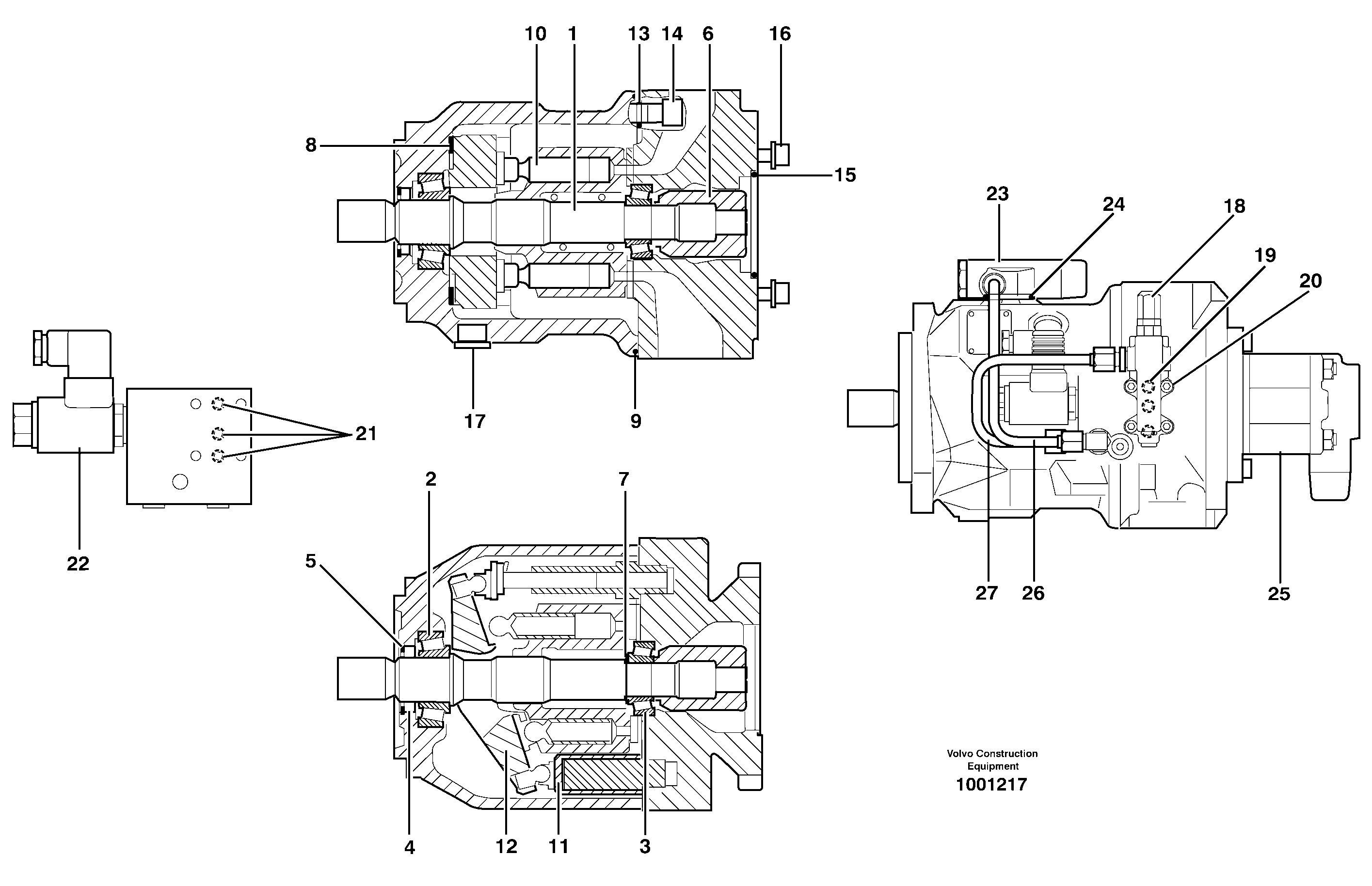 Hydraulic pump  SER NO -11701, EXCL 11642, 11681-11699 — volvo parts diagram