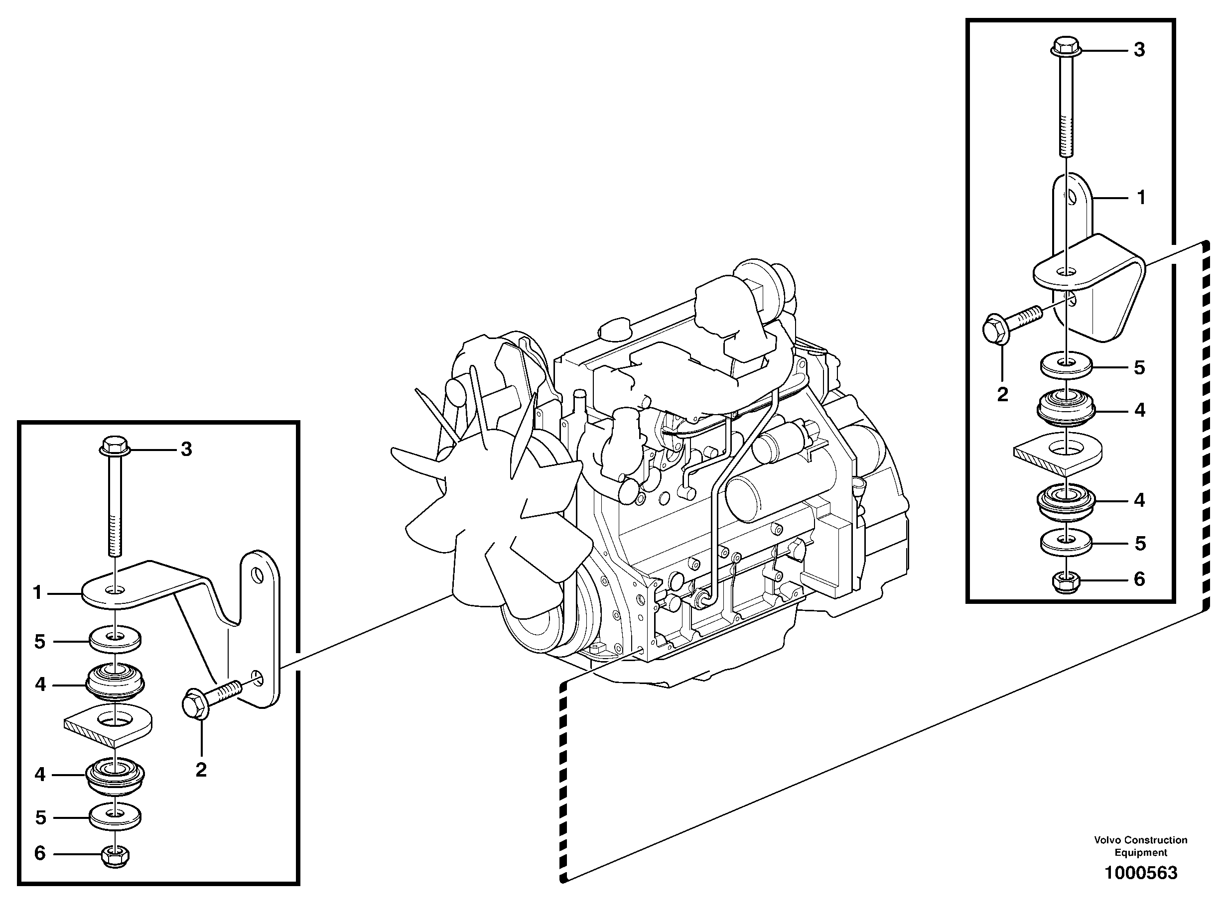 Engine mounting  11883246, 11885148, 11887322 — volvo parts diagram