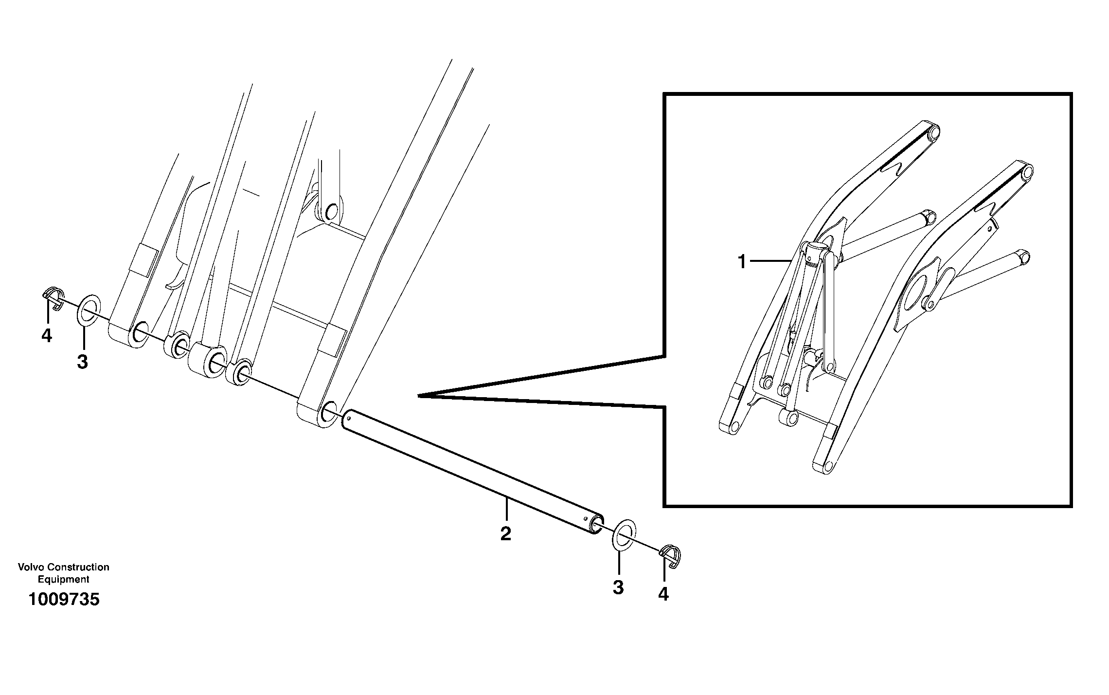 Transport bracket without front bucket  11891350 — volvo parts diagram