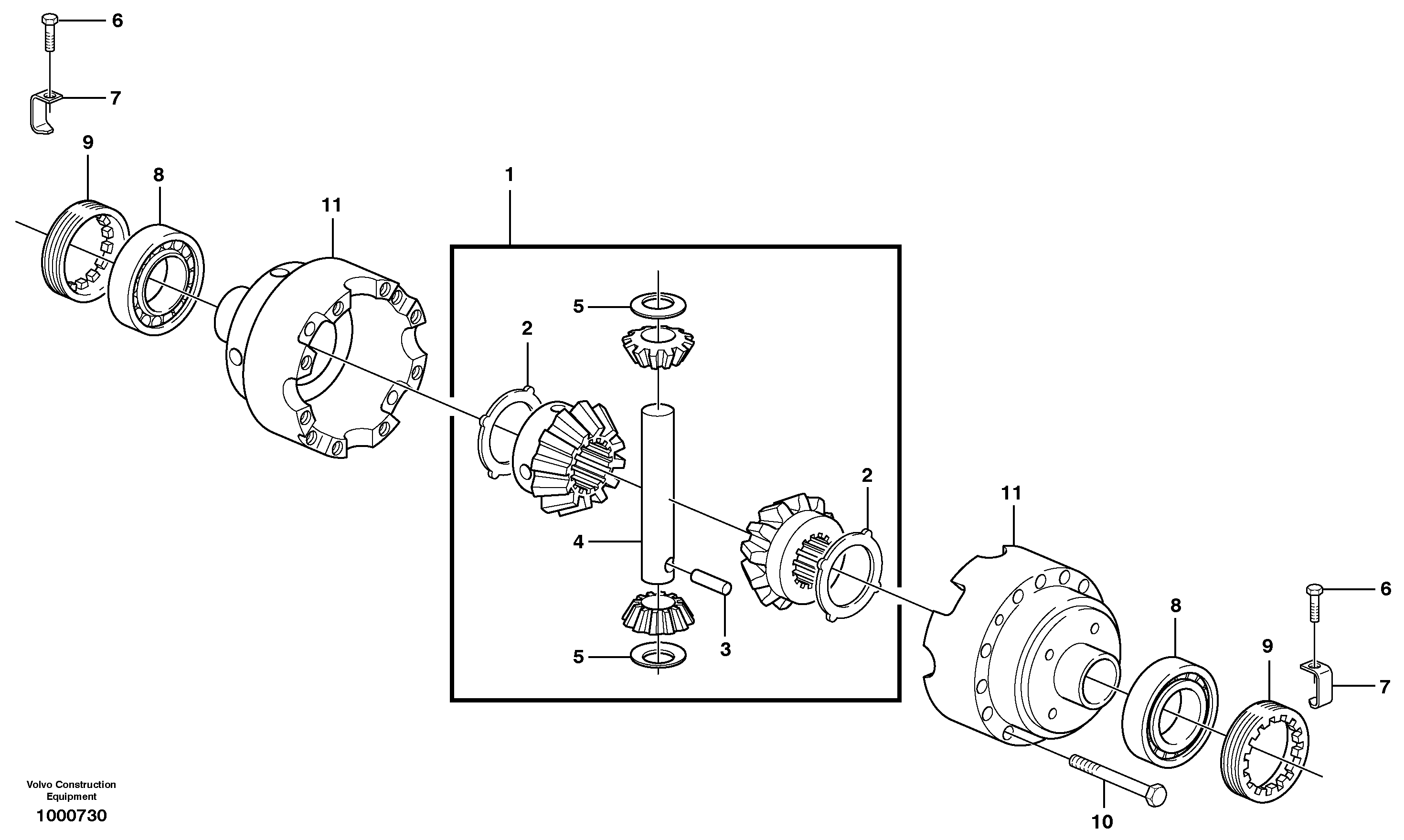 Differential , front axle  11891270 — volvo parts diagram