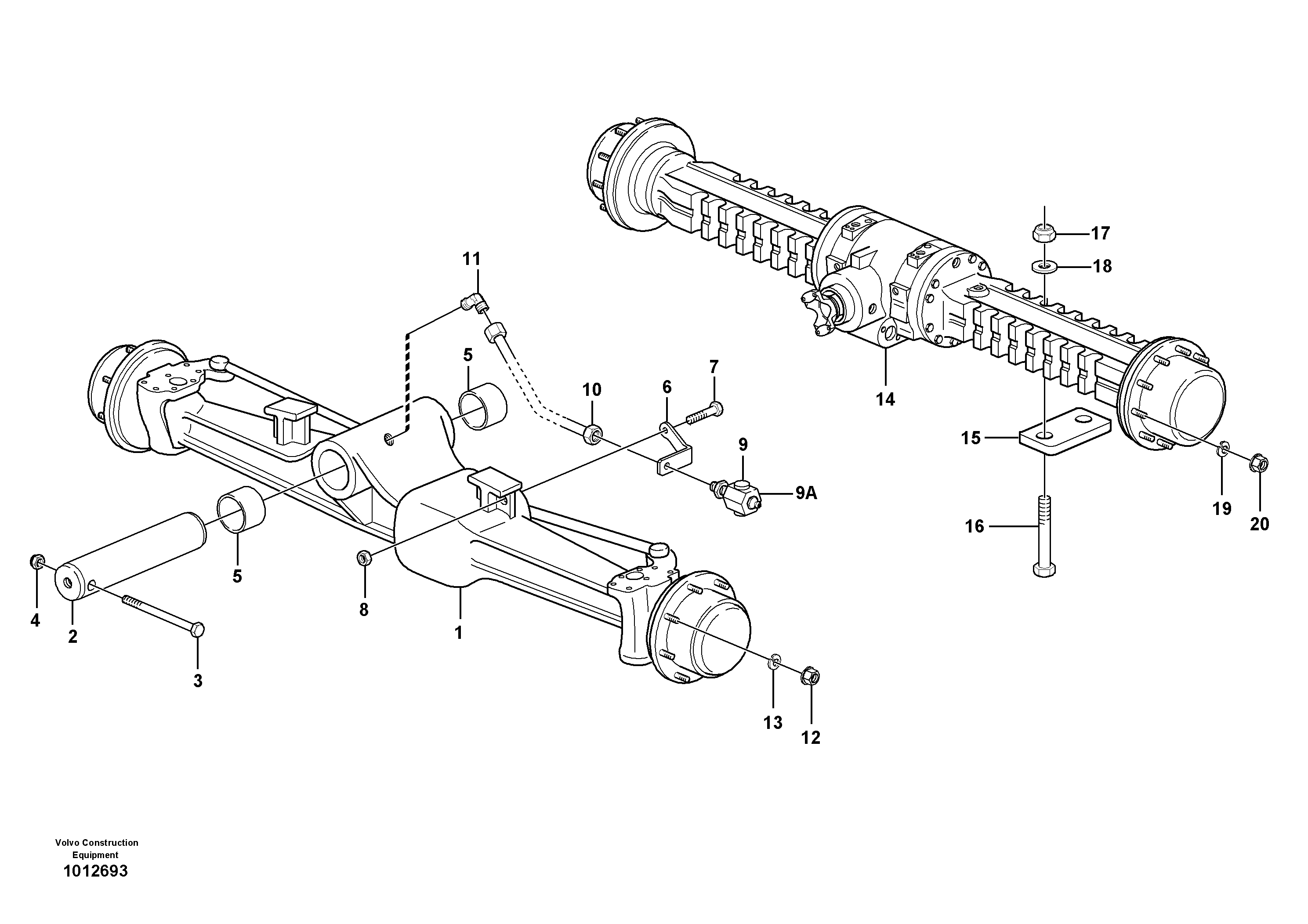 Planet axles with fitting parts — volvo parts diagram