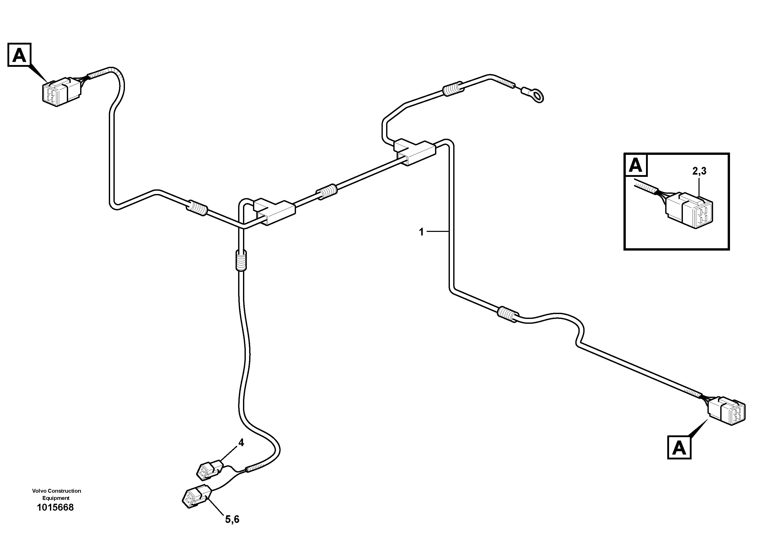 Wire harness 4 in 1  11891349, 11891354 — volvo parts diagram