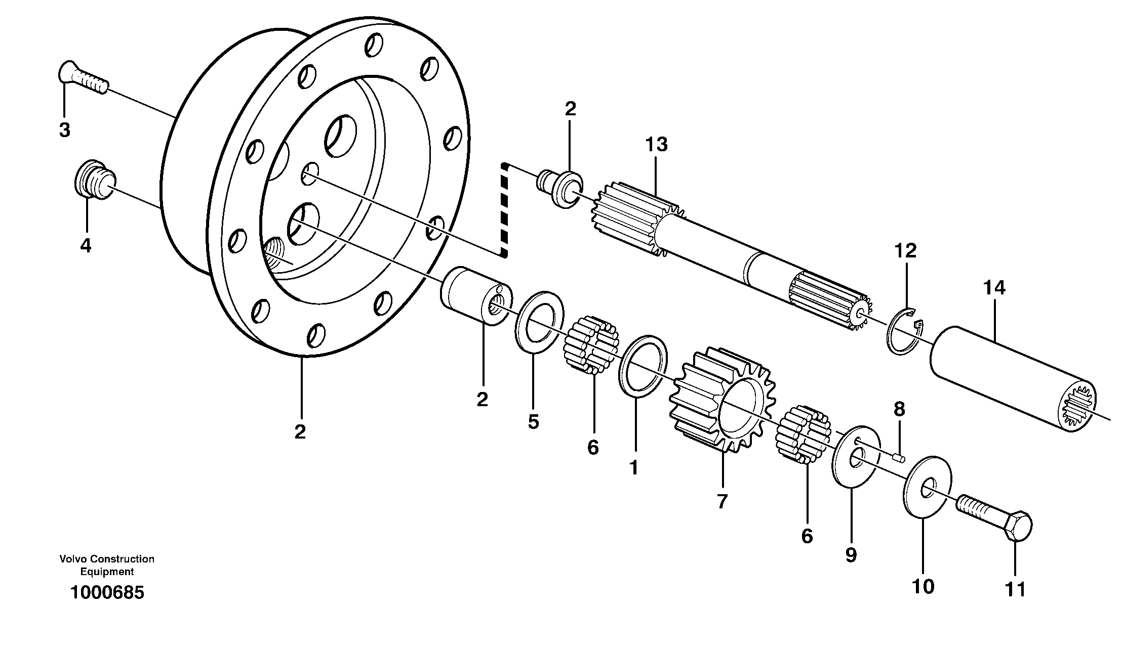 Planetary gear  11891270 — volvo parts diagram