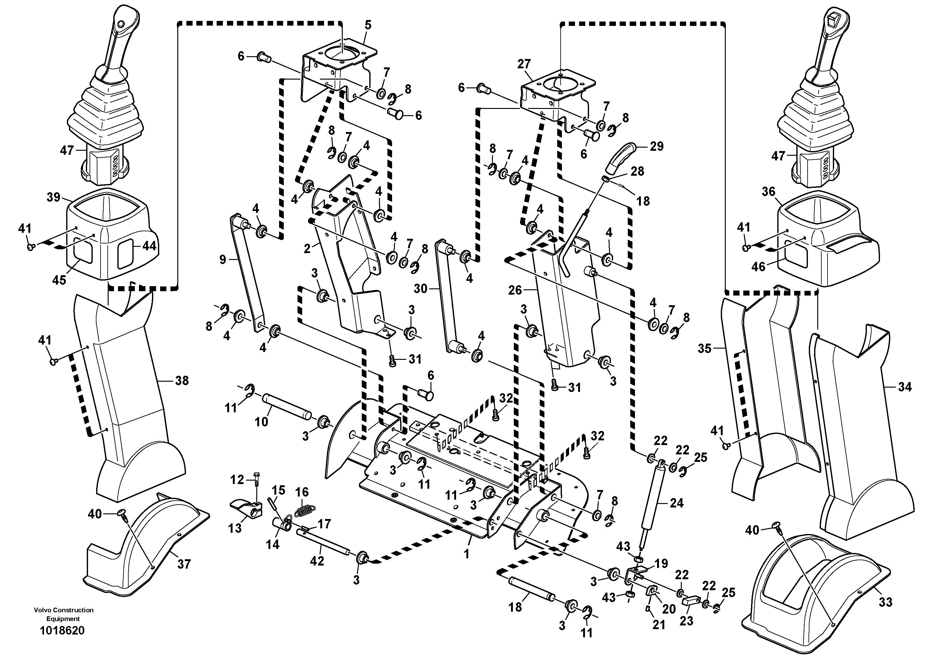Cover for Pilot Excavator Controls — volvo parts diagram