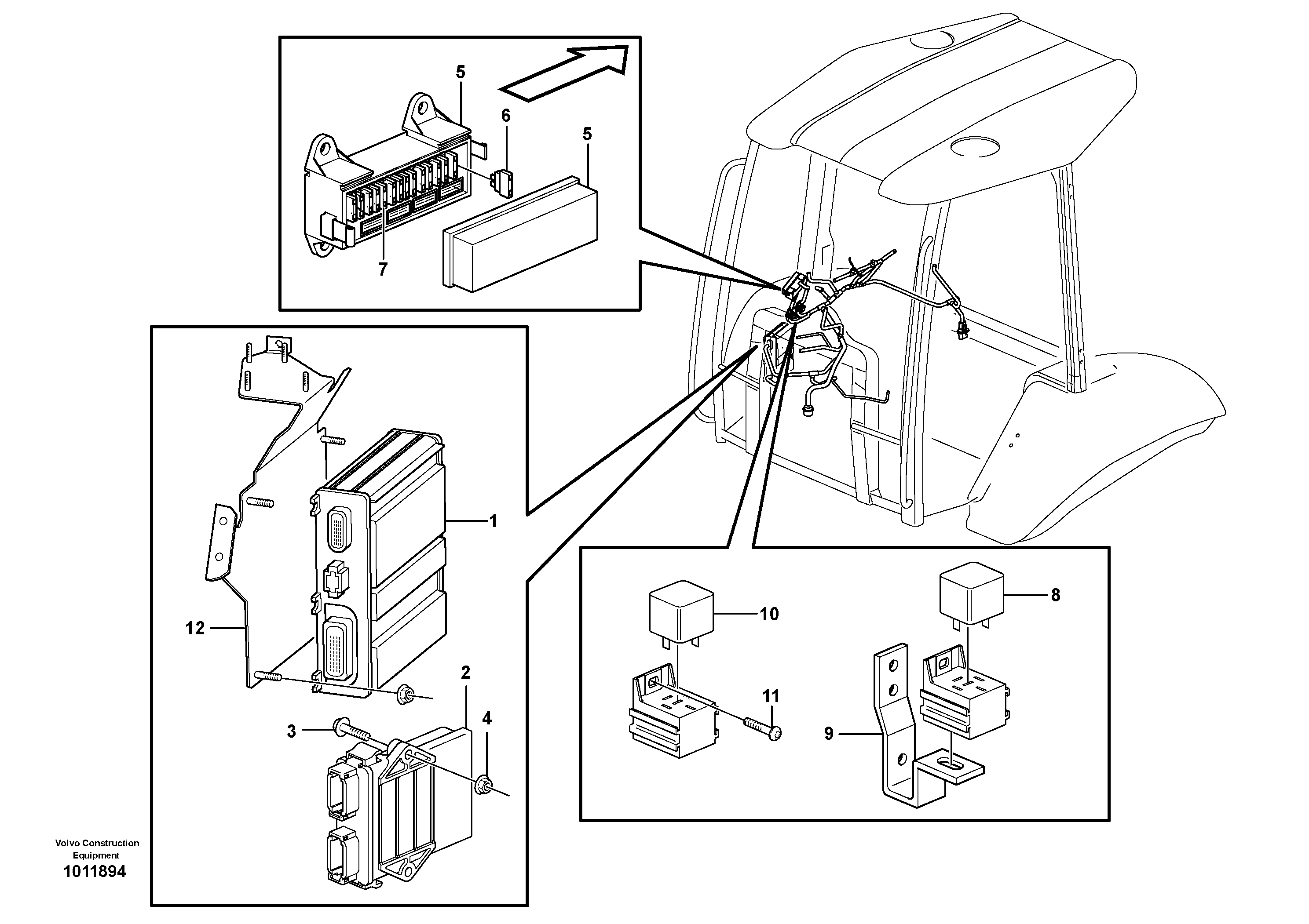 Electrical distribut.unit and control unit — volvo parts diagram
