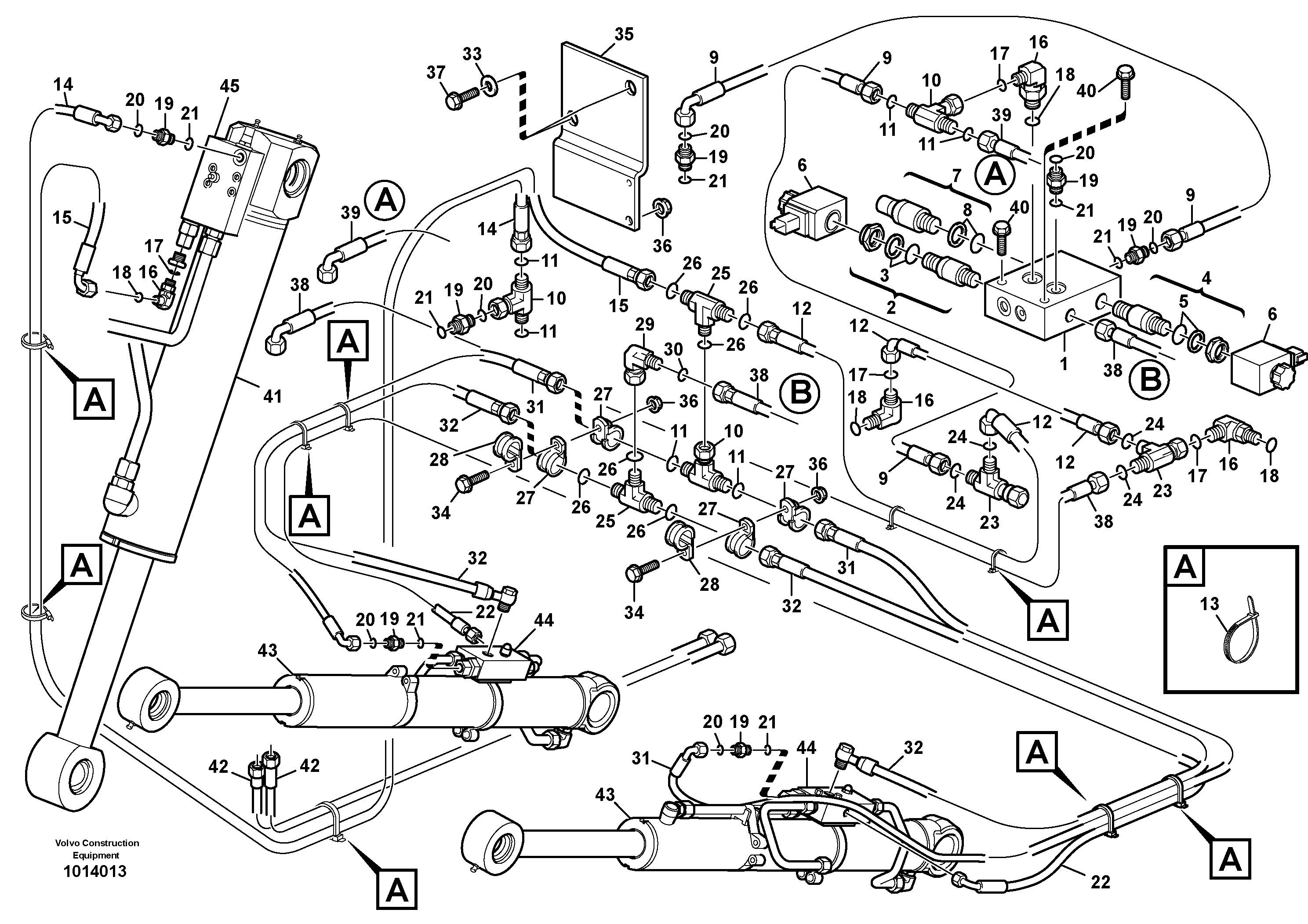 Hydraulic system loader safety valves  11891327 — volvo parts diagram