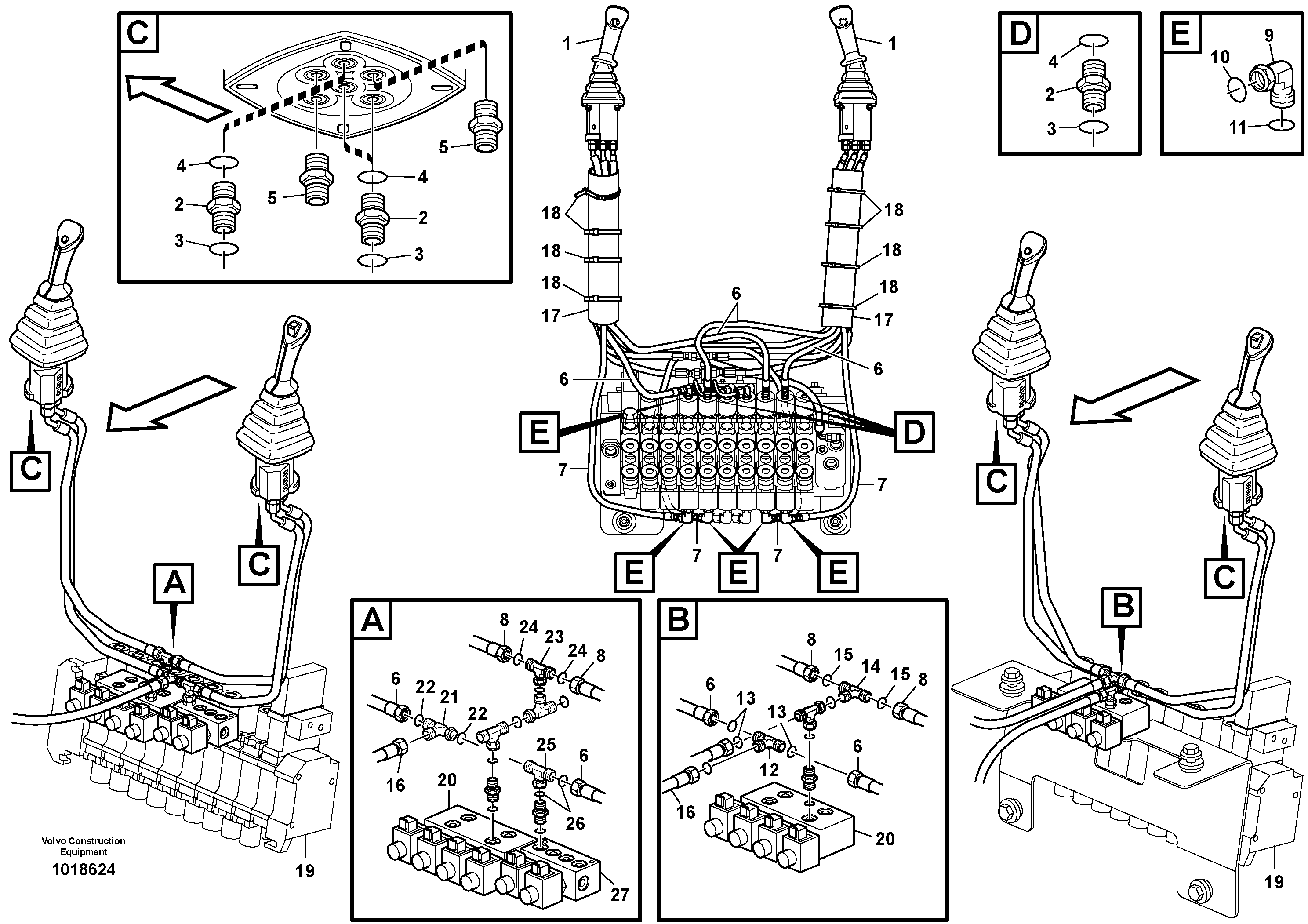 Excavator Controls ISO — volvo parts diagram