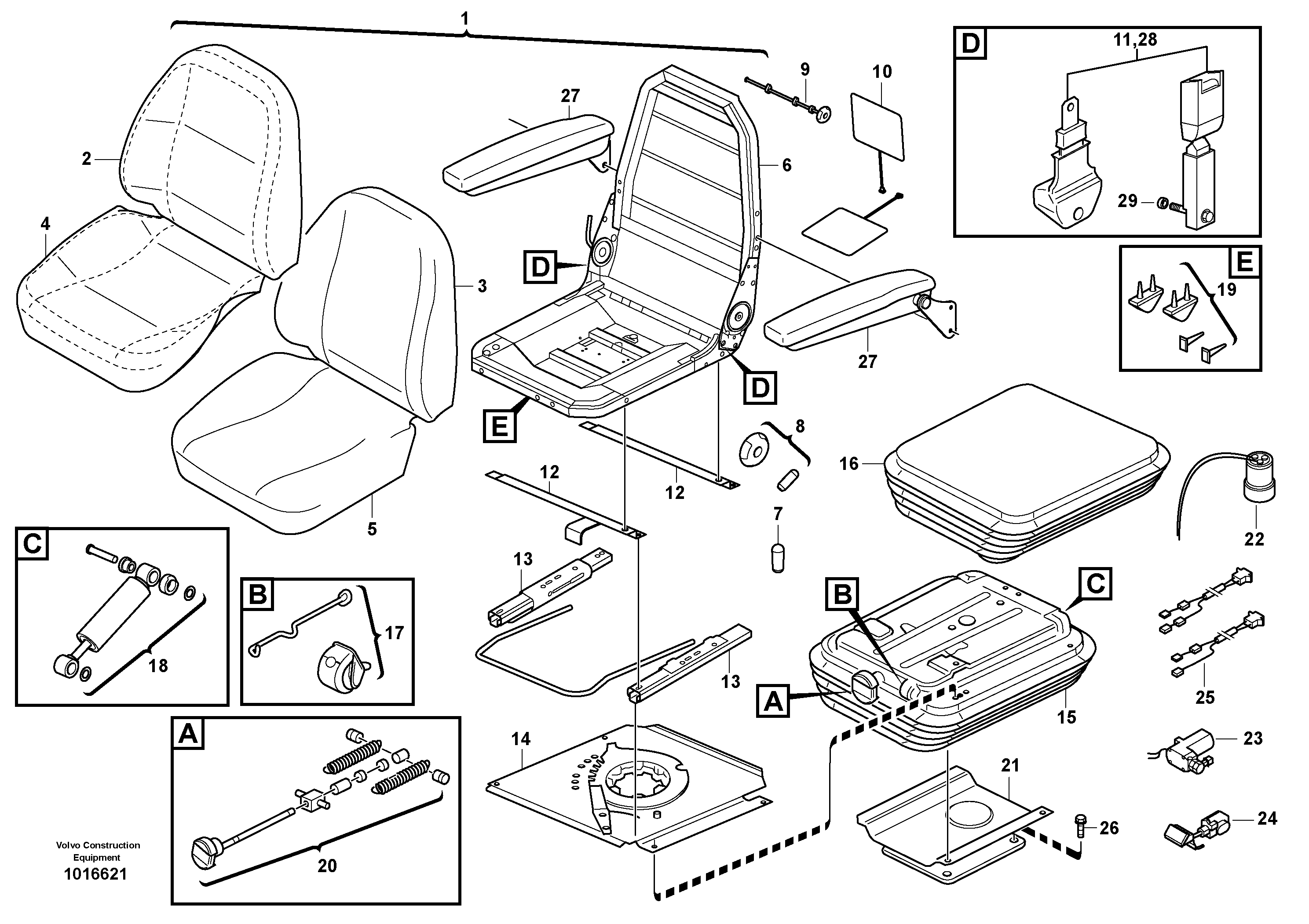 Operator's seat — volvo parts diagram