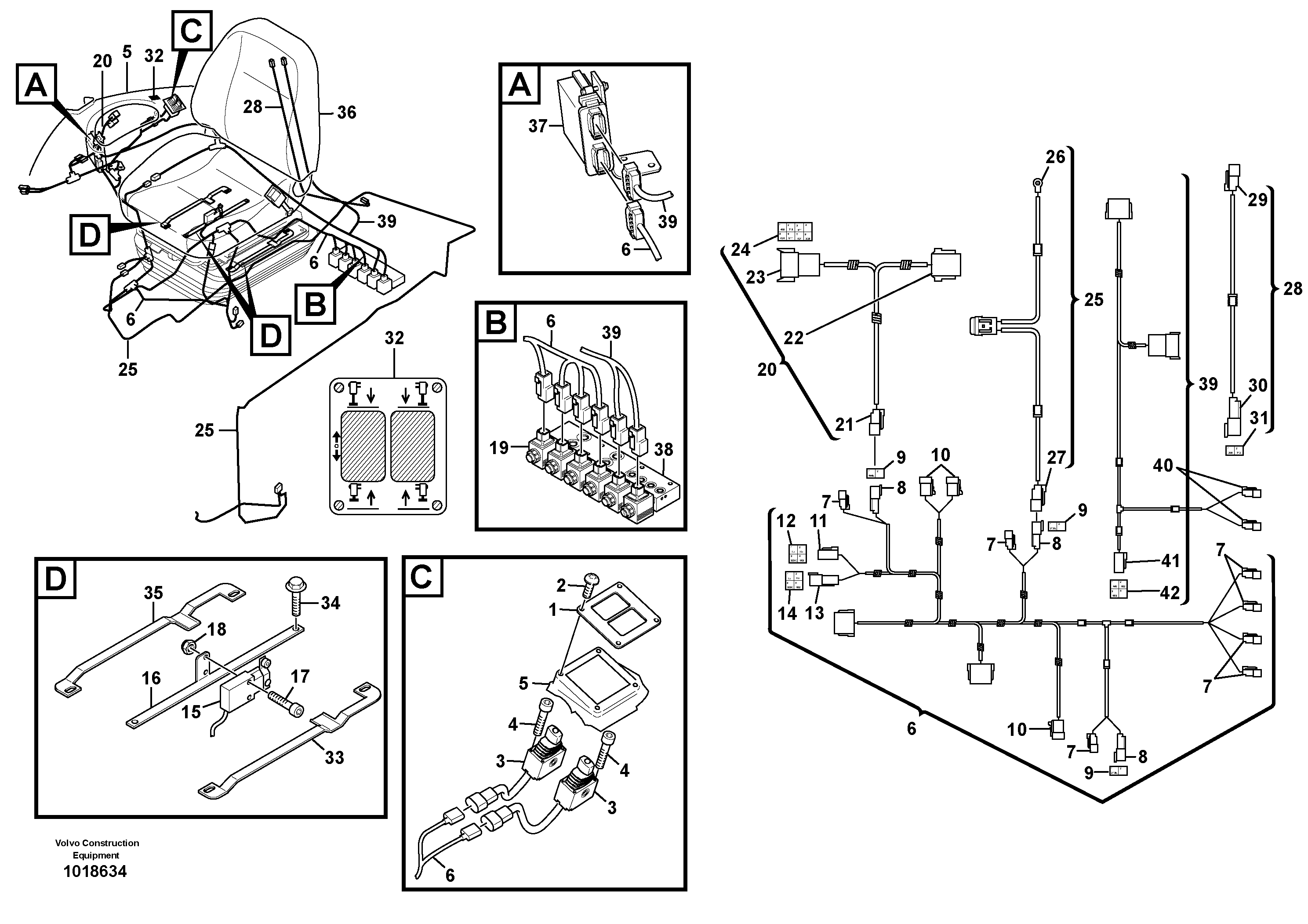 Cable harness, Pilot Excavator Controls — volvo parts diagram