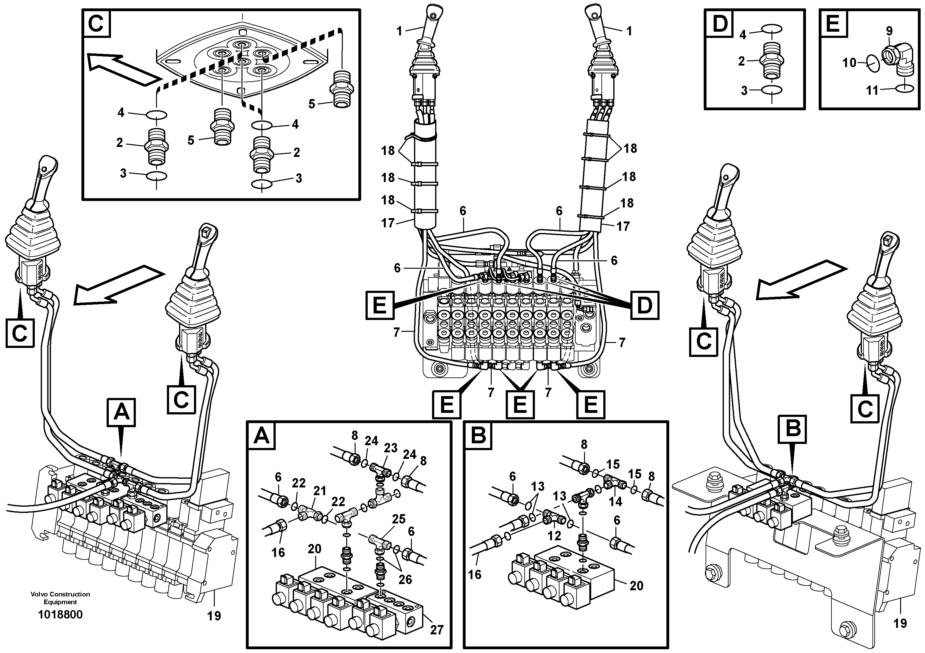 Excavator Controls SAE — volvo parts diagram