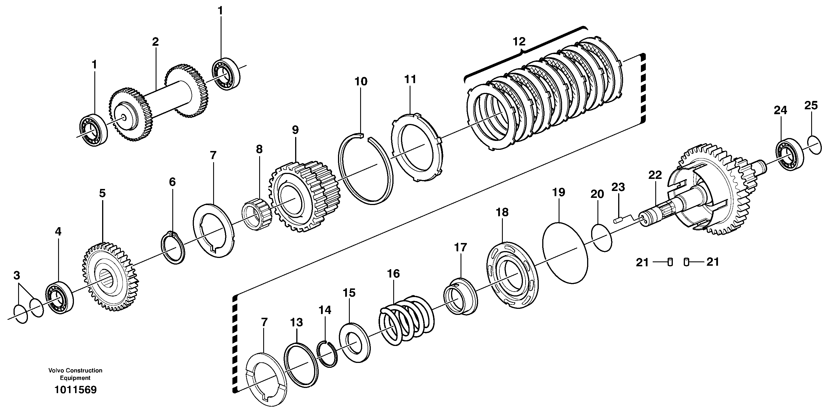 Reverse and primary shaft  11891255 — volvo parts diagram