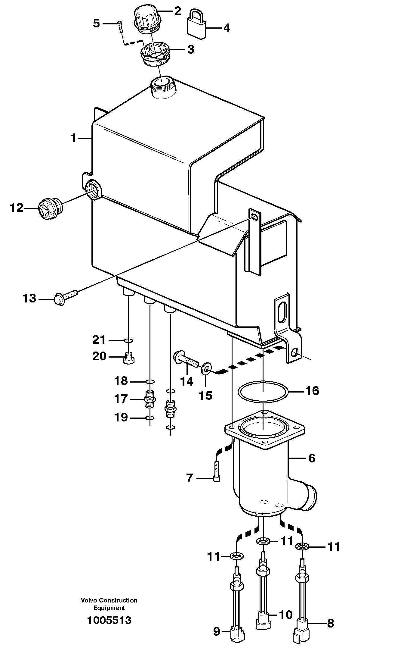 Hydraulic oil tank — volvo parts diagram