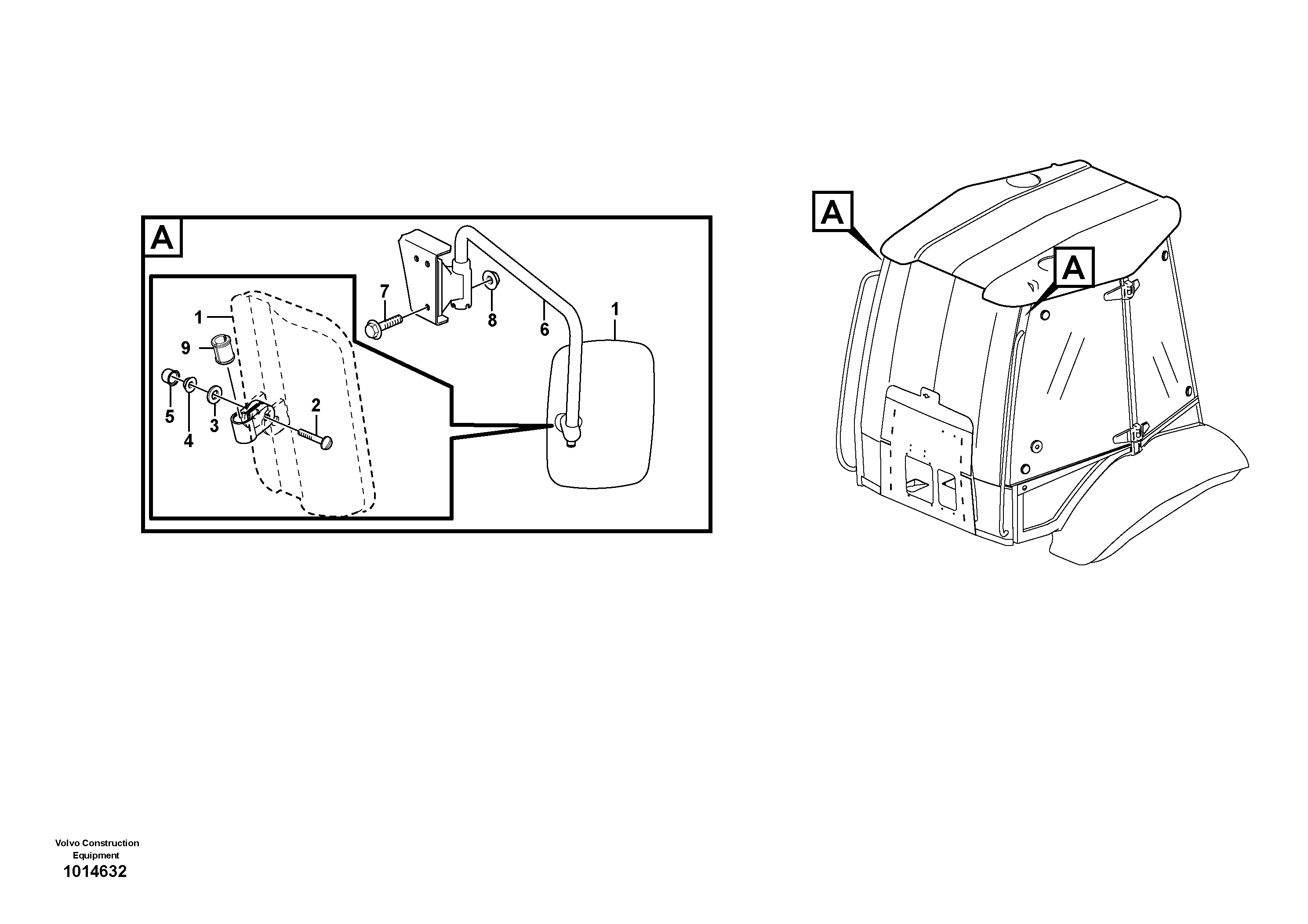 Rear view mirror — volvo parts diagram
