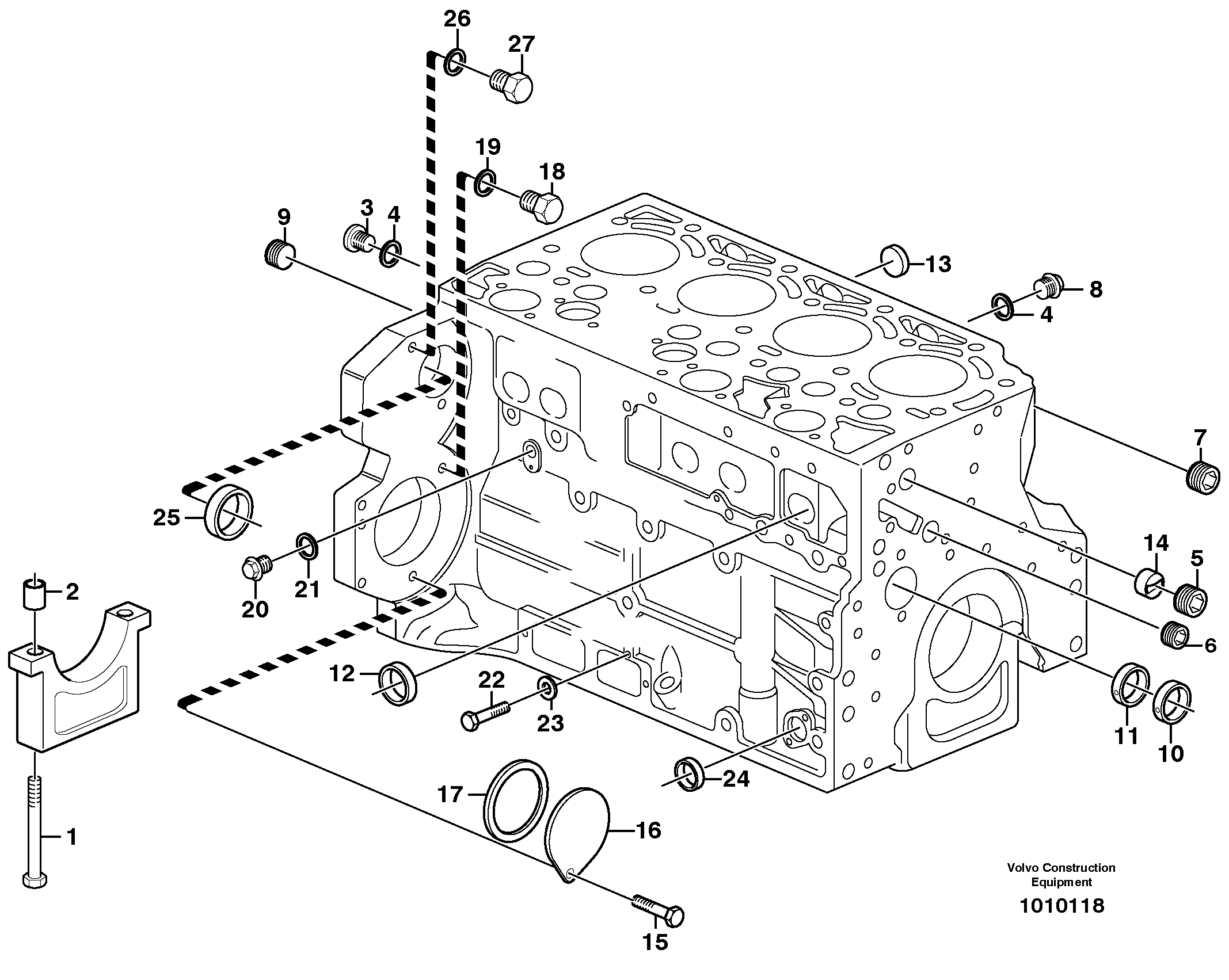Cylinder block  11883246, 11885148, 11887322 — volvo parts diagram