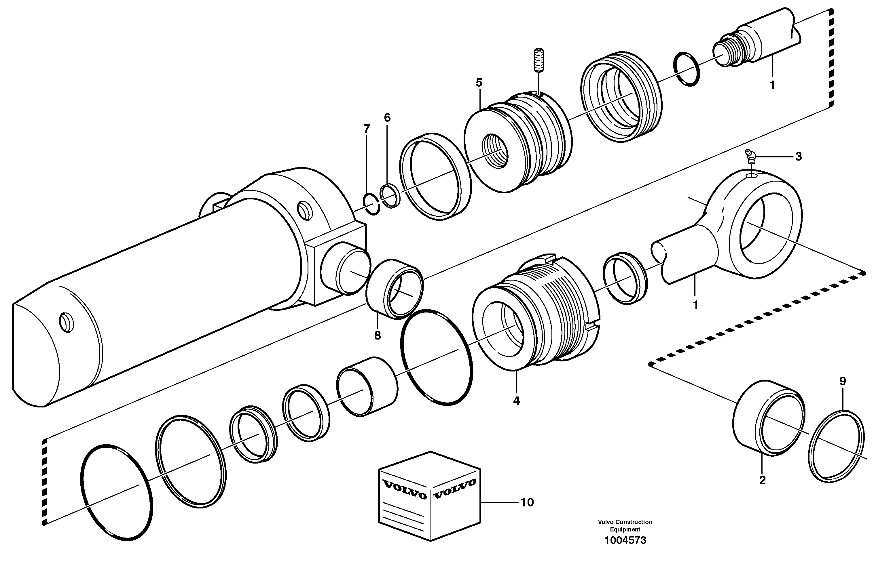 Swing cylinder — volvo parts diagram