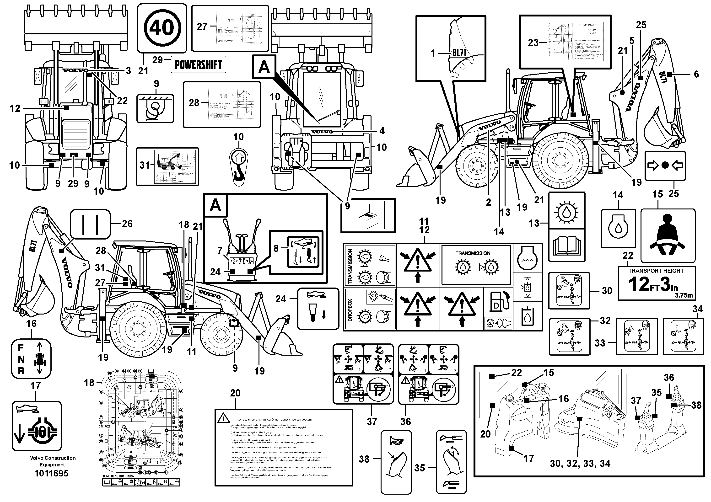 Sign plates and decals — volvo parts diagram