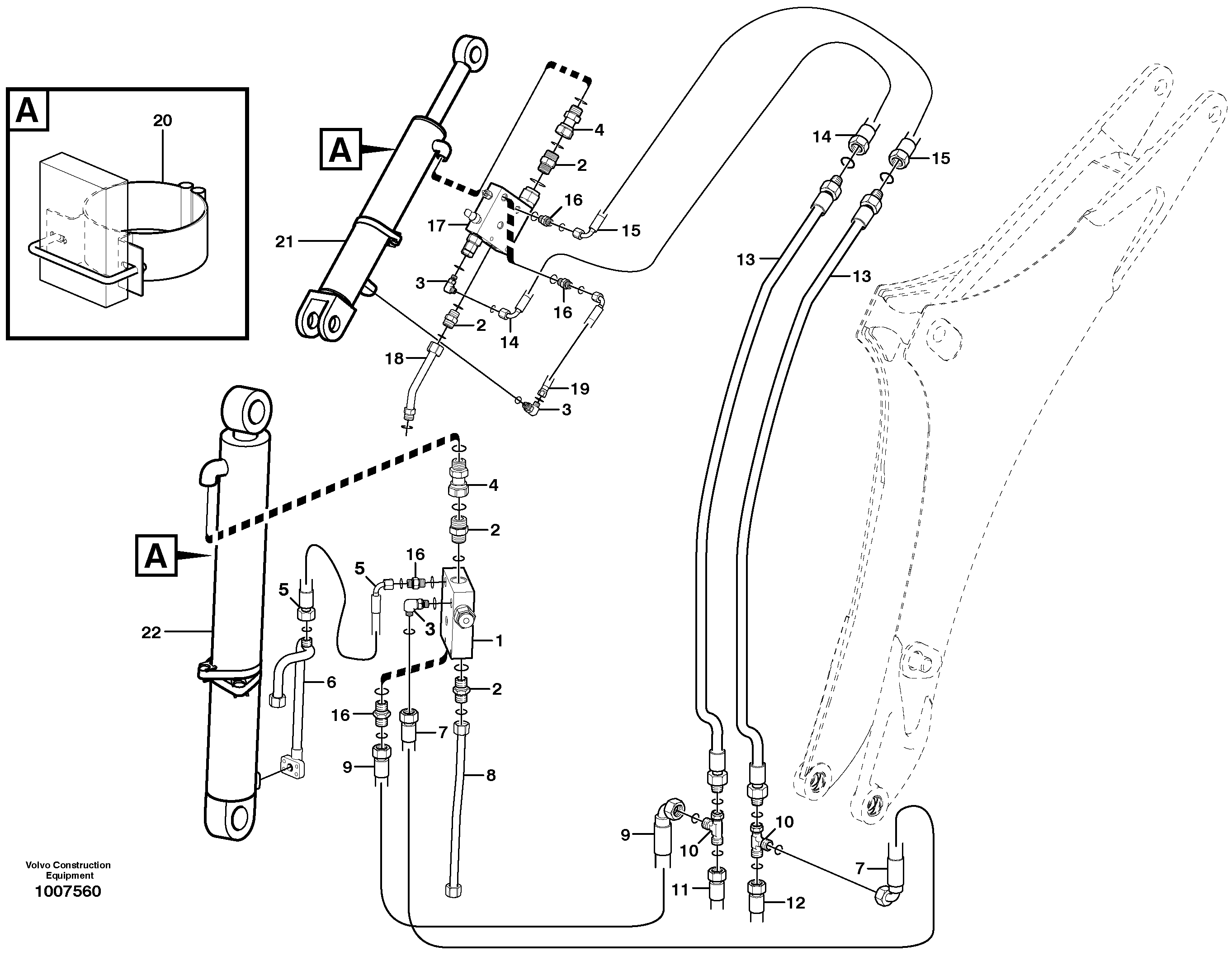 Safety valve boom and dipper arm cylinder  11891326 — volvo parts diagram