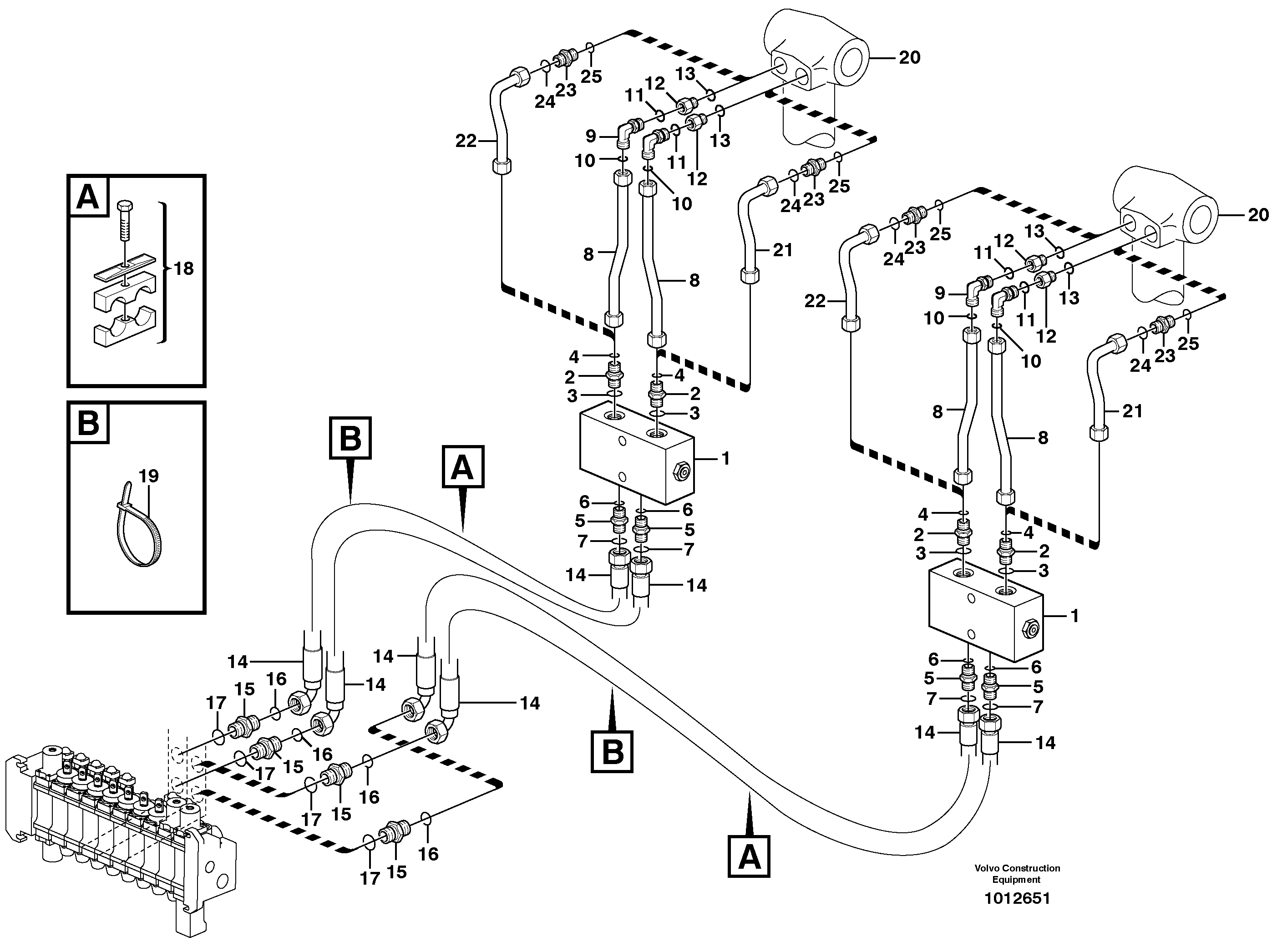 Hydraulic system, stabiliser legs — volvo parts diagram