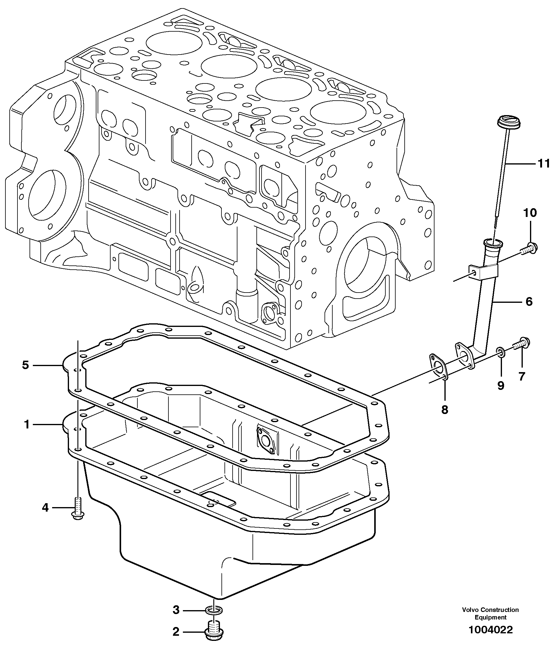 Oil sump  11883246, 11885148, 11887322 — volvo parts diagram