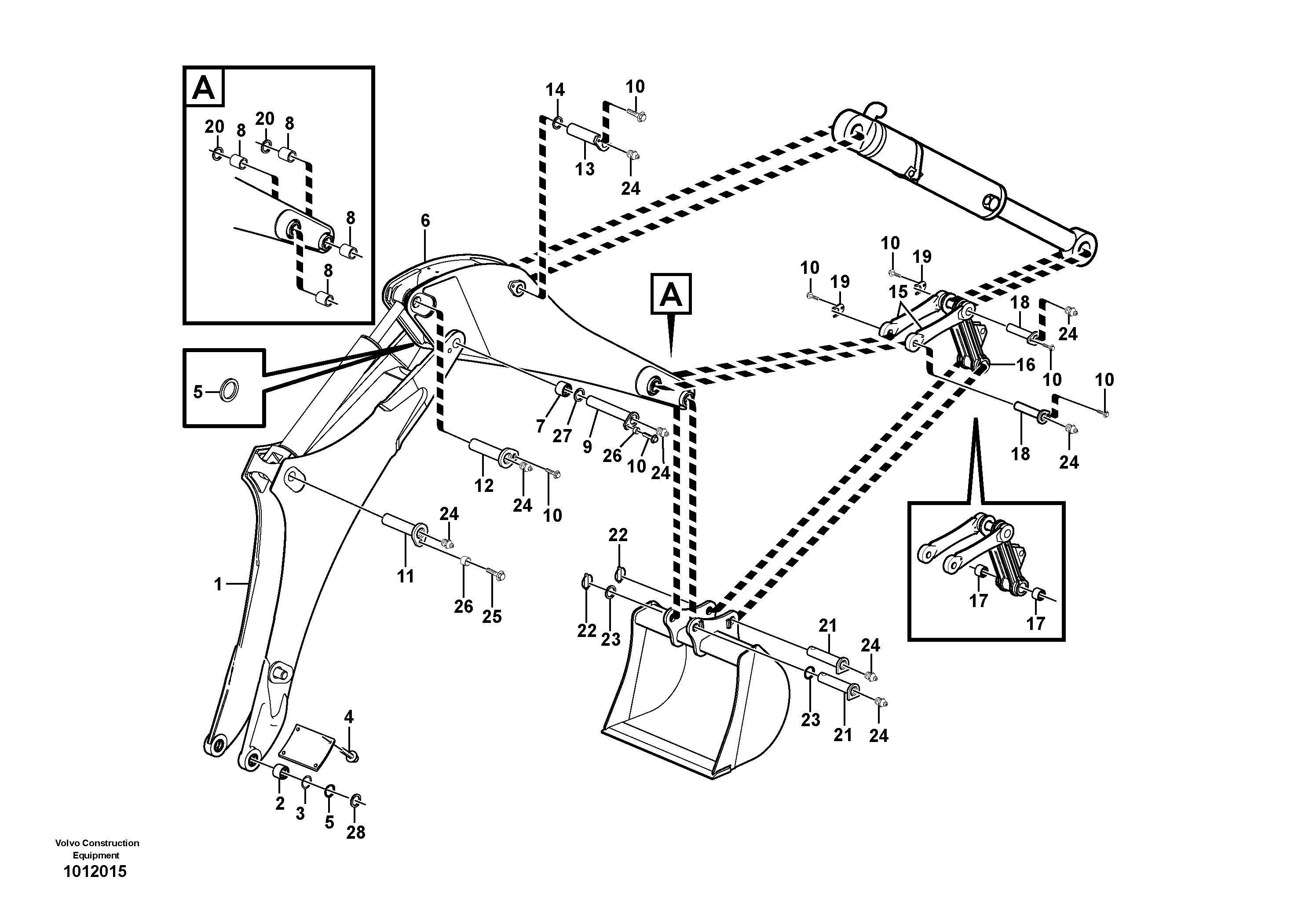 Boom and dipper arm — volvo parts diagram