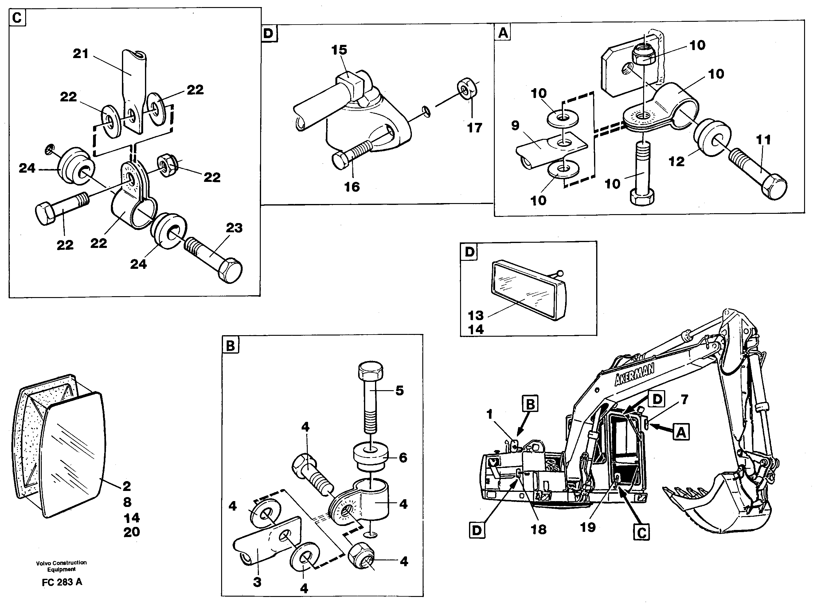 Rear view mirror — volvo parts diagram