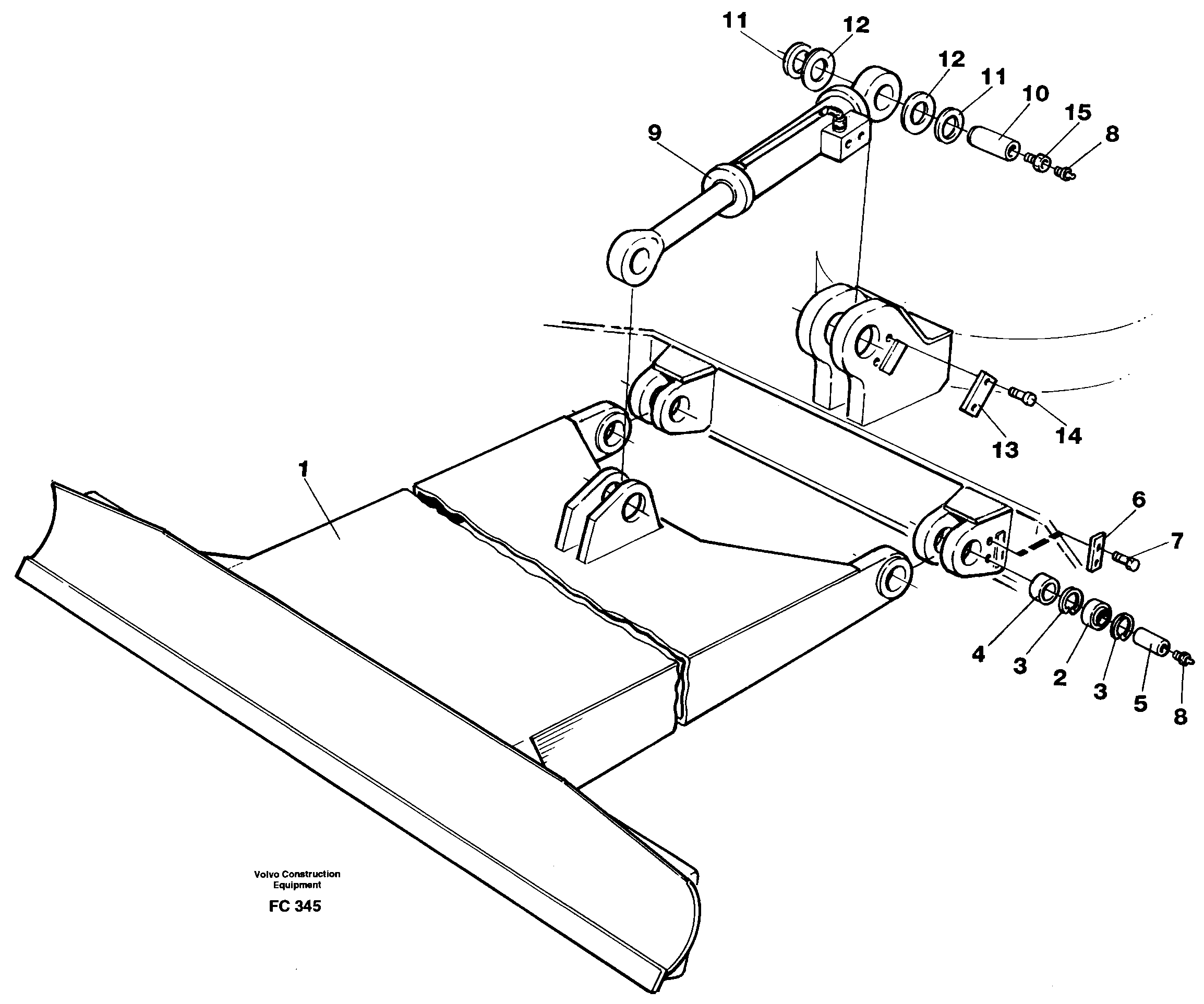 Dozer blade 2,5m, 2,6m  14267985 — volvo parts diagram
