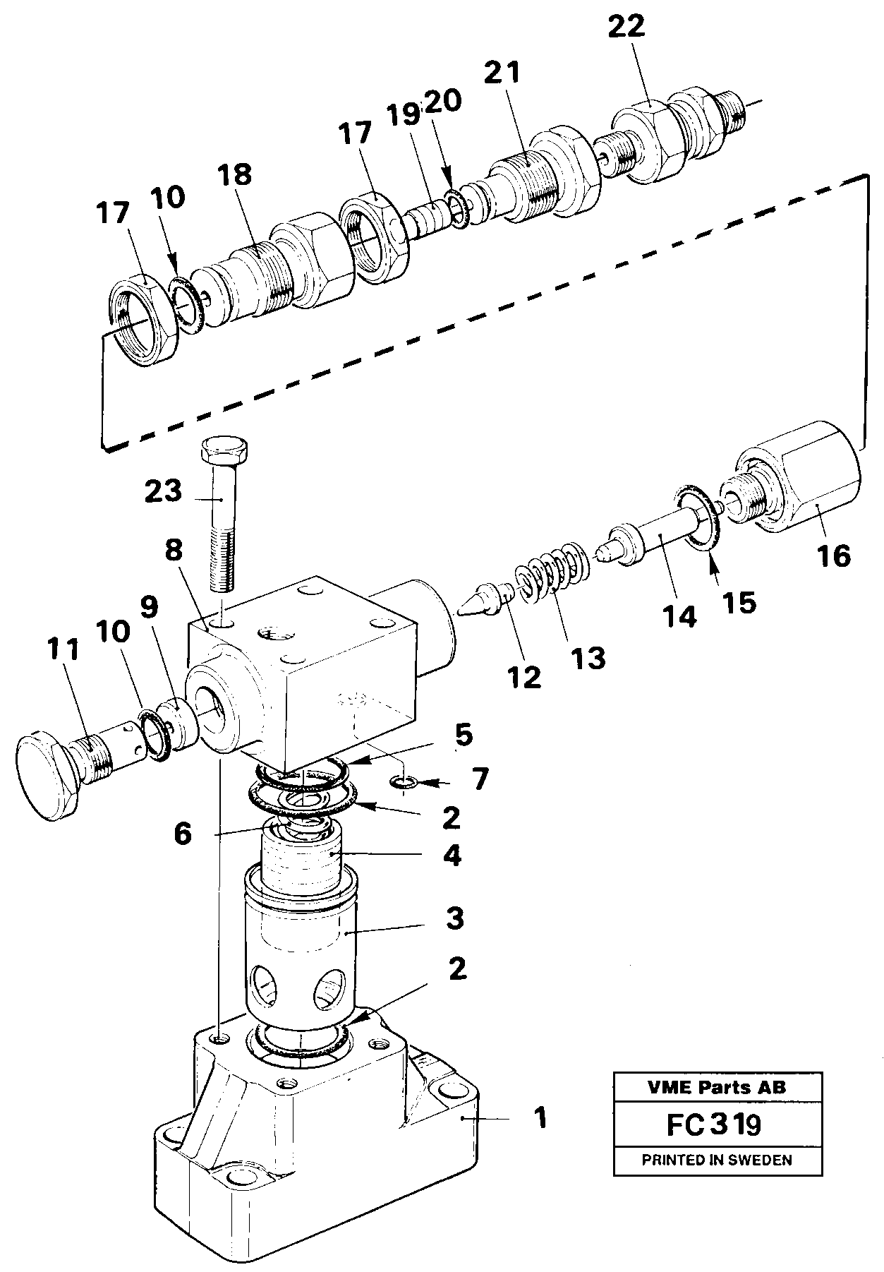 Pressure limiting valve, slew motor valve — volvo parts diagram