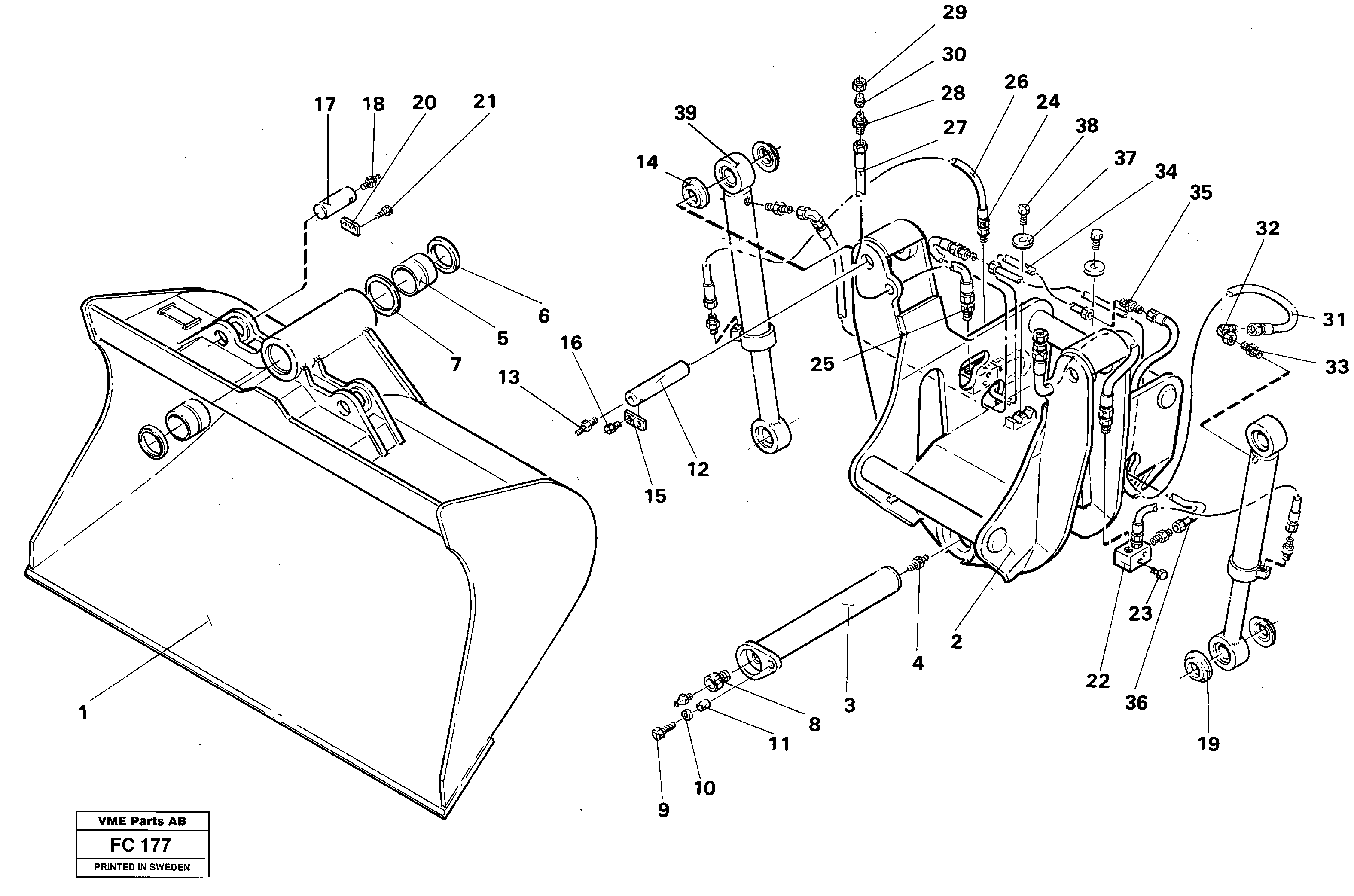 Articulated slope bucket  14259268 SER NO-83 — volvo parts diagram