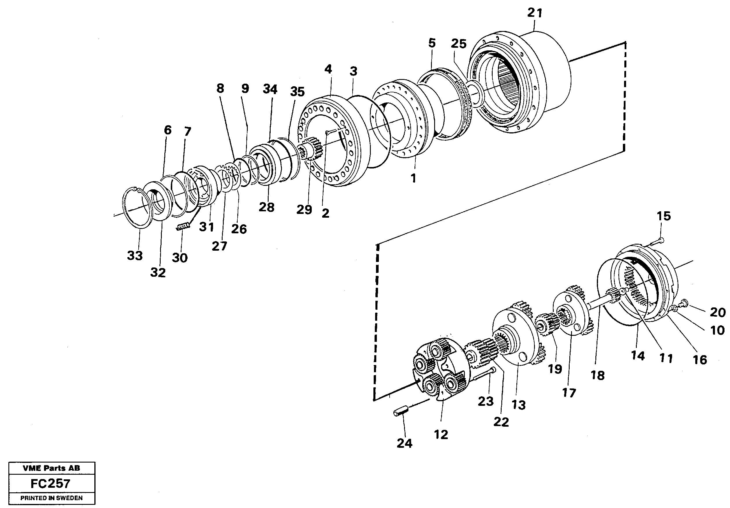 Planetary gear, travel — volvo parts diagram